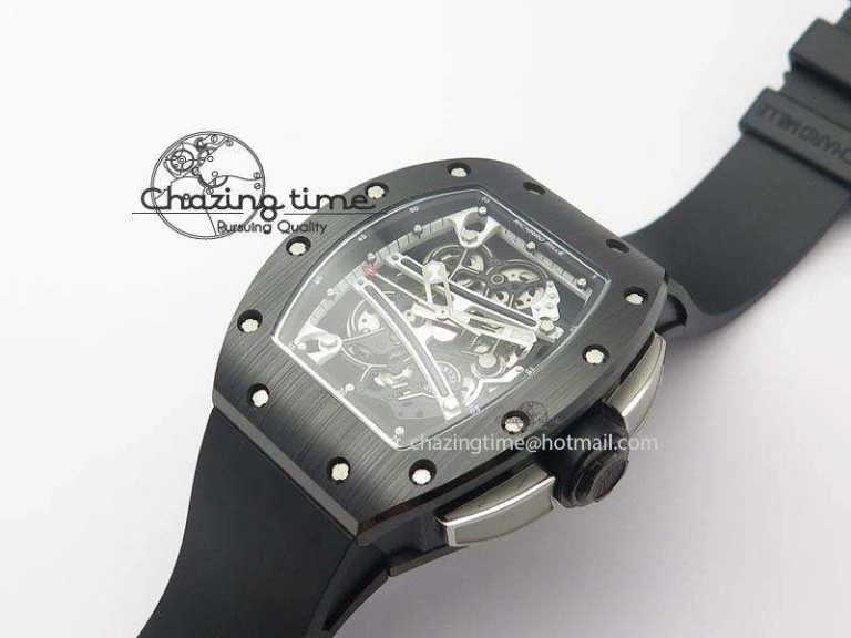 RM061 White Inner Bezel Skeleton Dial On Black Rubber Strap MIYOTA8215 KVF