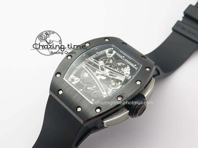RM061 White Inner Bezel Skeleton Dial On Black Rubber Strap MIYOTA8215 KVF