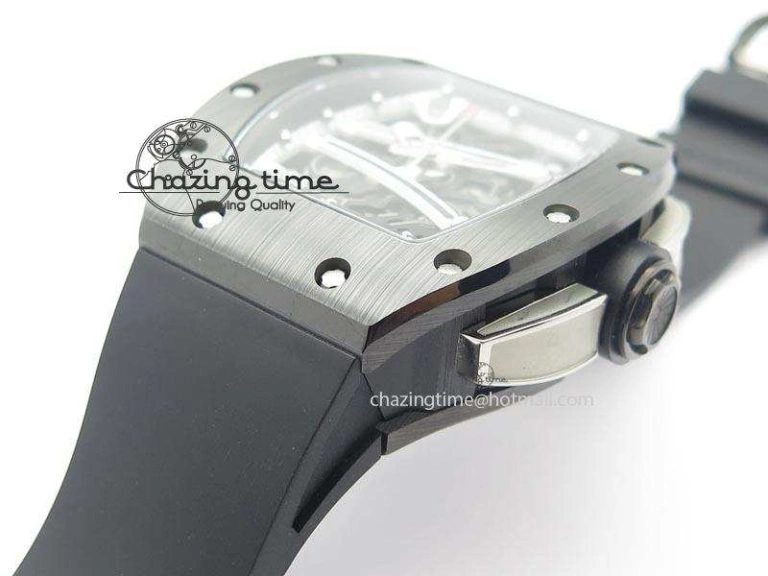 RM061 White Inner Bezel Skeleton Dial On Black Rubber Strap MIYOTA8215 KVF