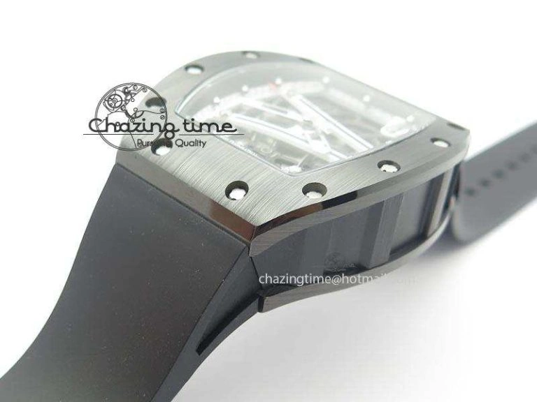 RM061 White Inner Bezel Skeleton Dial On Black Rubber Strap MIYOTA8215 KVF