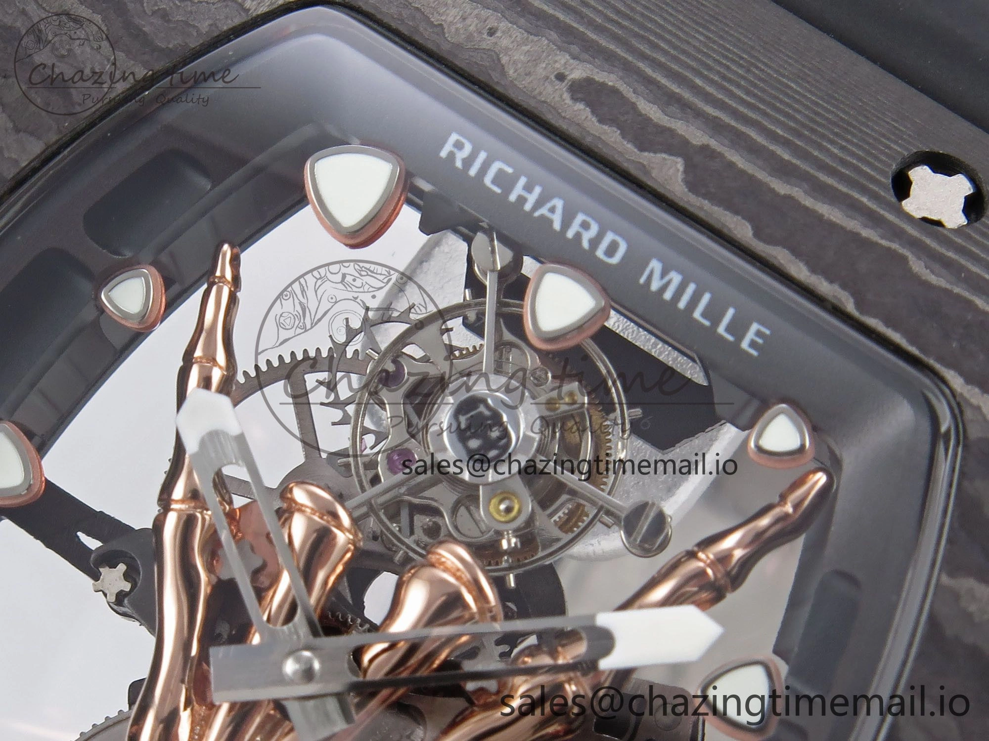 RM066 Real Forge Carbon RG YSF 1:1 Best Edition Skeleton Dial on Black Rubber Strap Asian Tourbillon