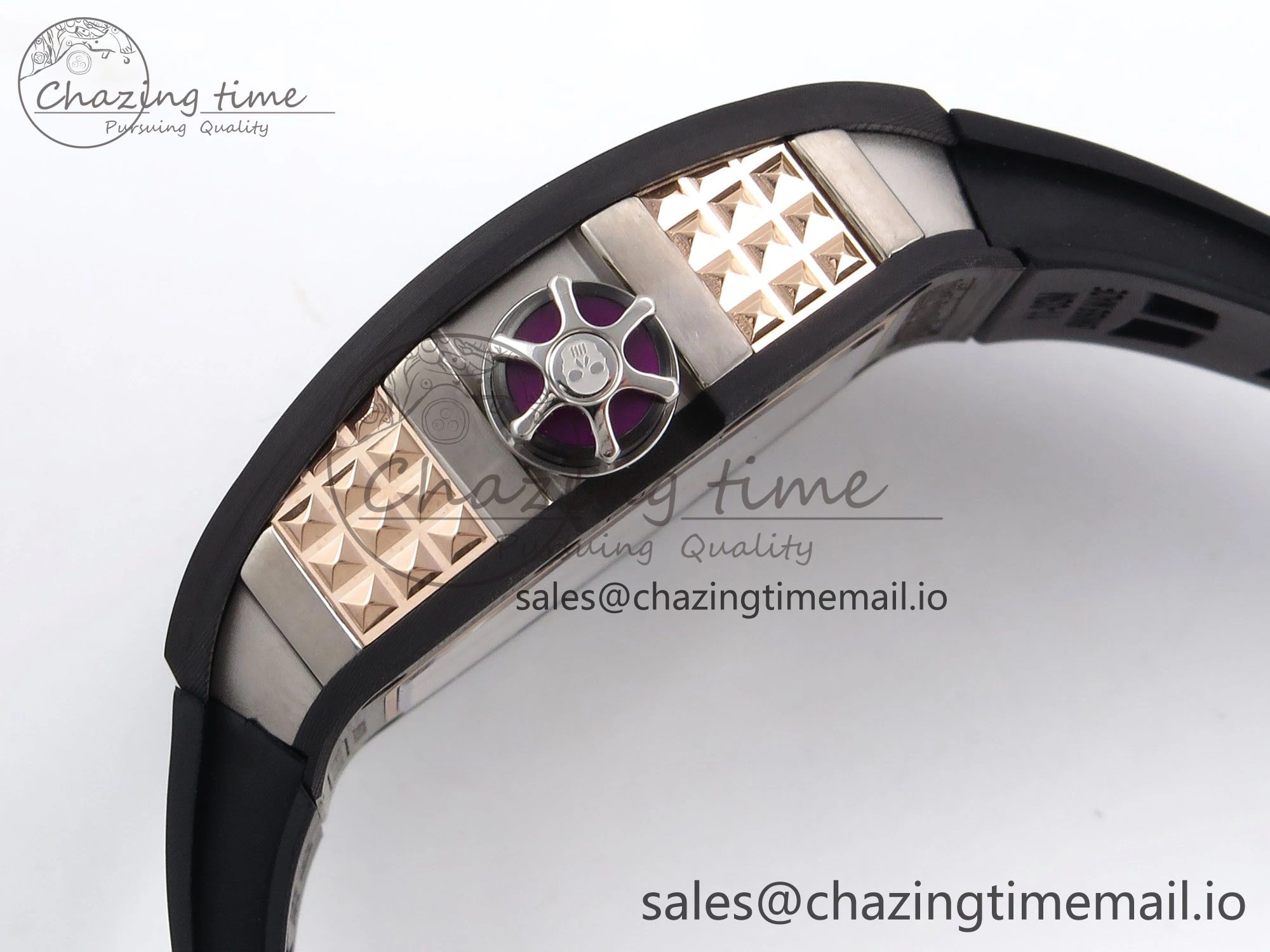 RM066 Real Forge Carbon RG YSF 1:1 Best Edition Skeleton Dial on Black Rubber Strap Asian Tourbillon