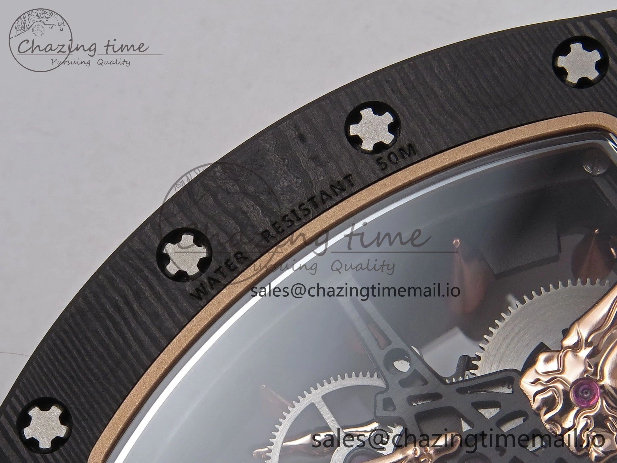 RM066 Real Forge Carbon RG YSF 1:1 Best Edition Skeleton Dial on Black Rubber Strap Asian Tourbillon
