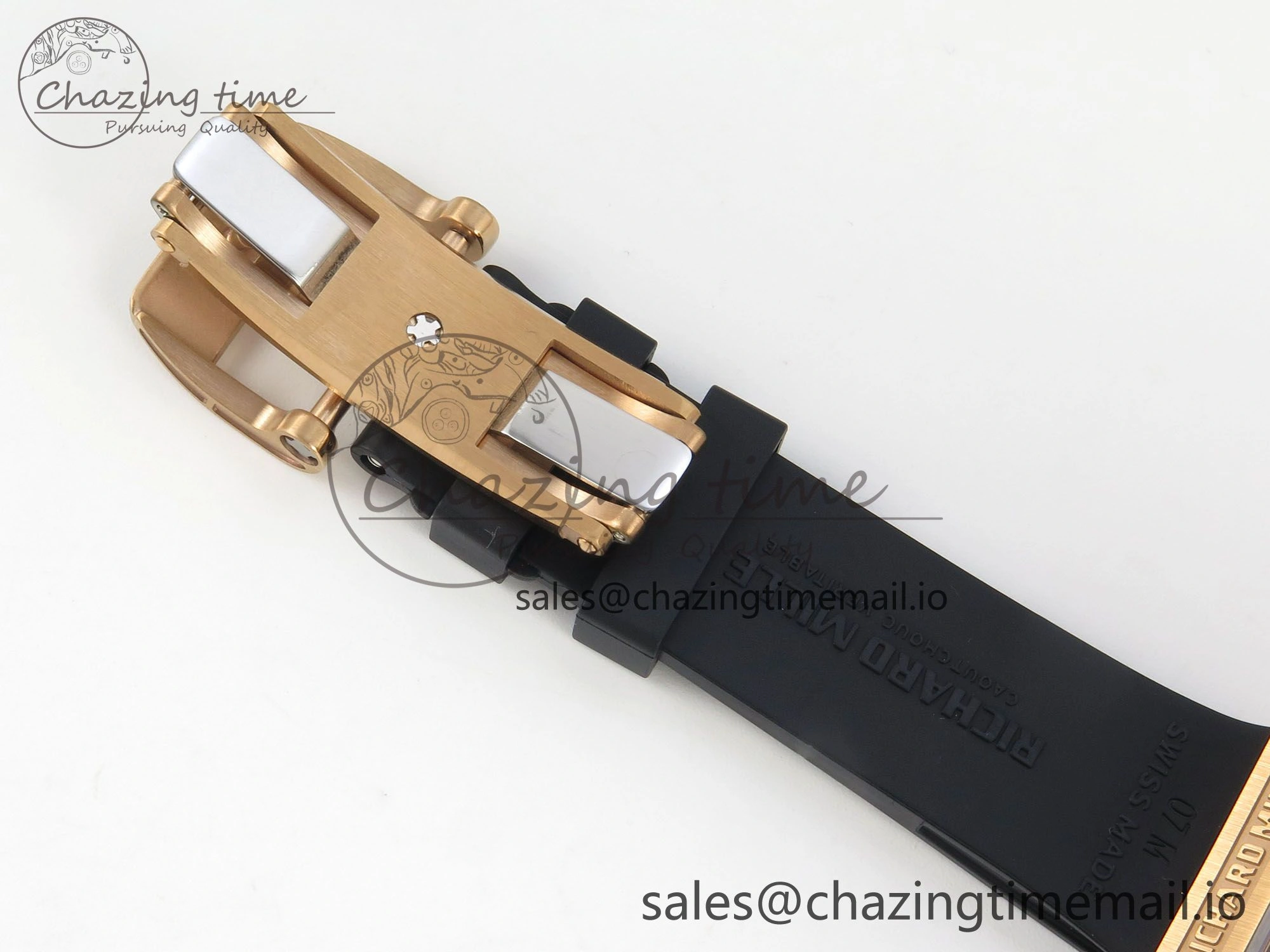 RM07 Ladies Full Diamonds RG ZF 1:1 Best Edition Red Dial on Black Rubber Strap CRMA2 Clone