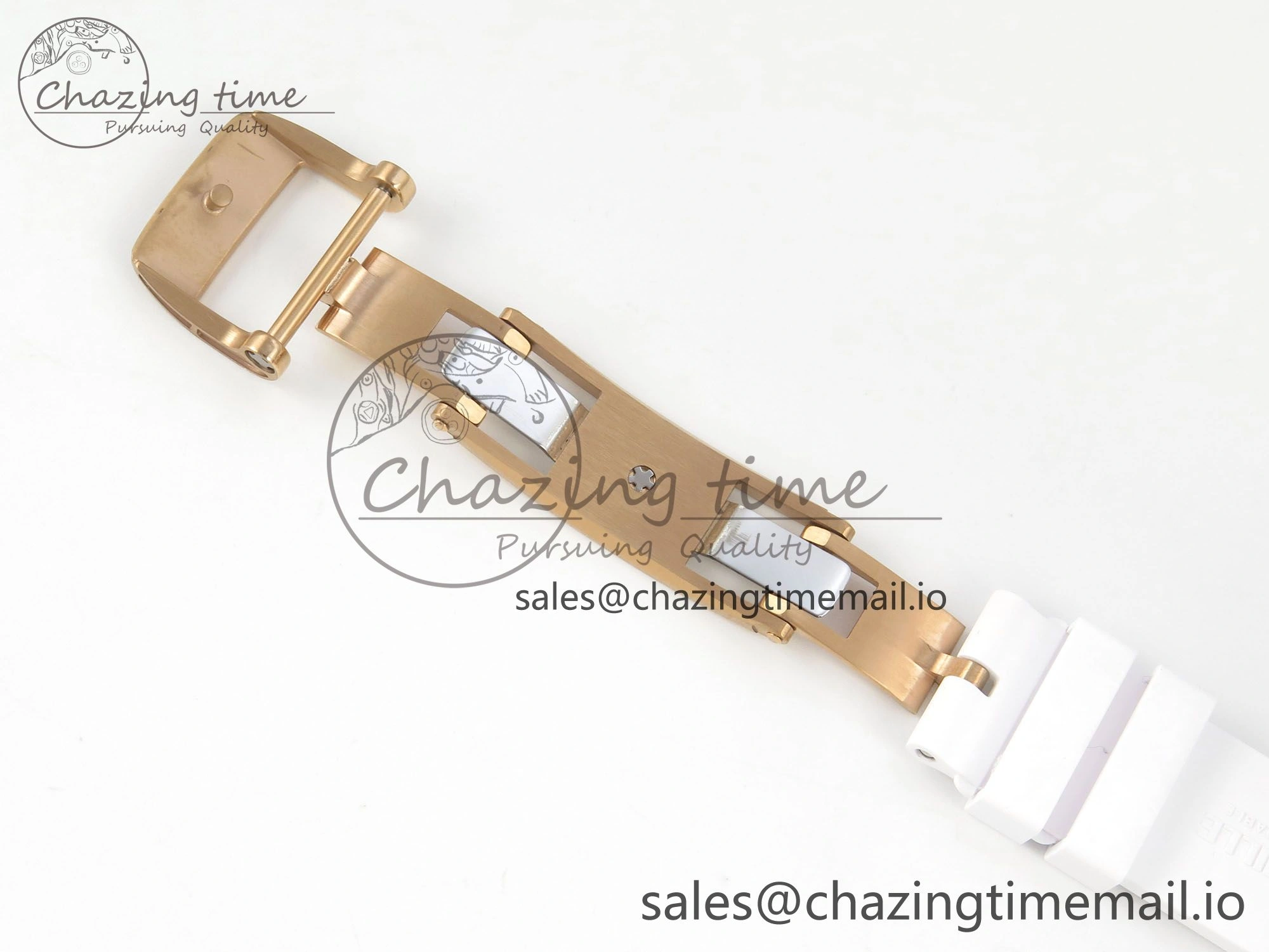 RM07 Ladies Full Diamonds RG ZF 1:1 Best Edition Red Dial on White Rubber Strap CRMA2 Clone