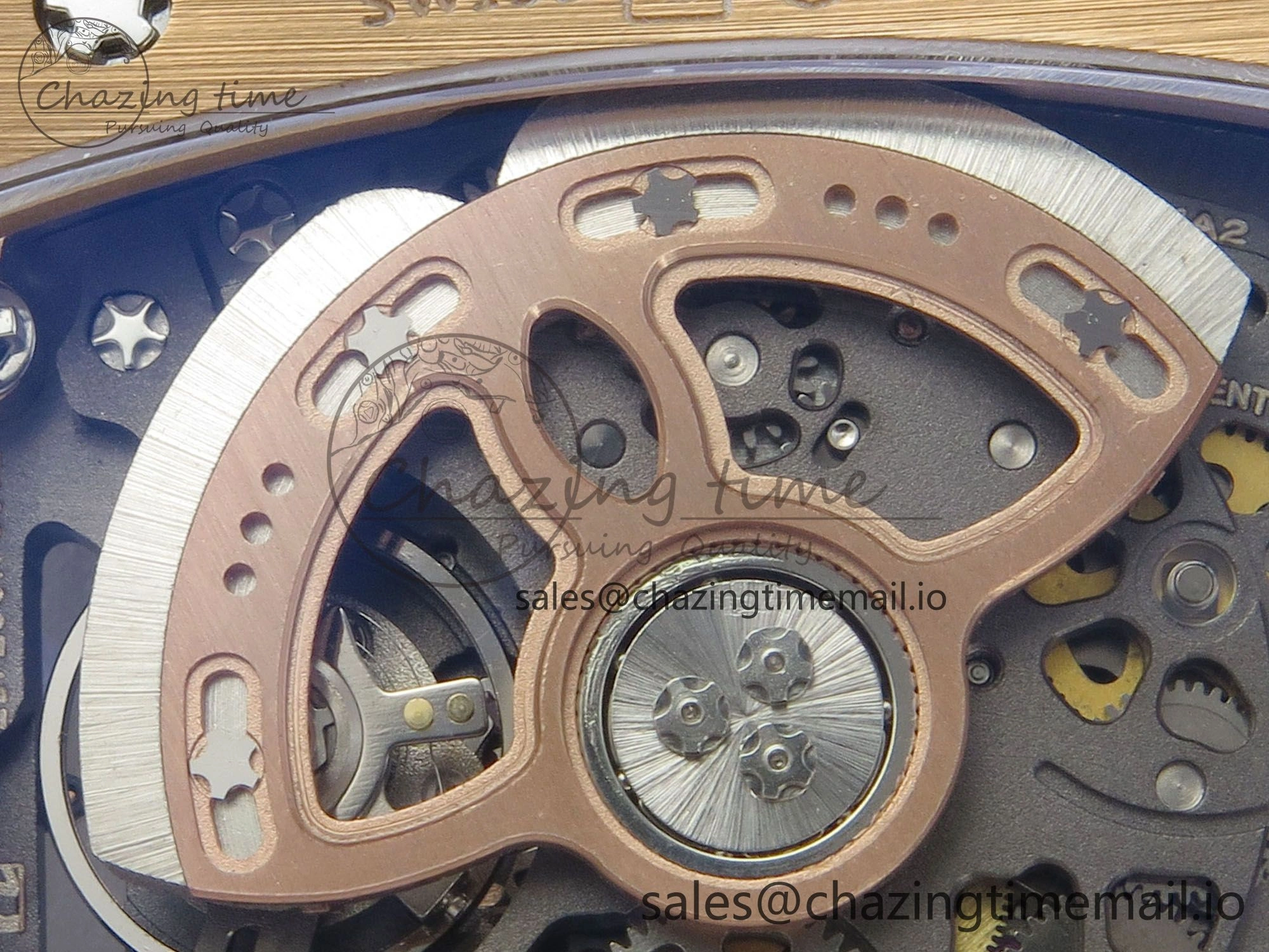 RM07 Ladies Full Diamonds RG ZF 1:1 Best Edition Red Dial on White Rubber Strap CRMA2 Clone