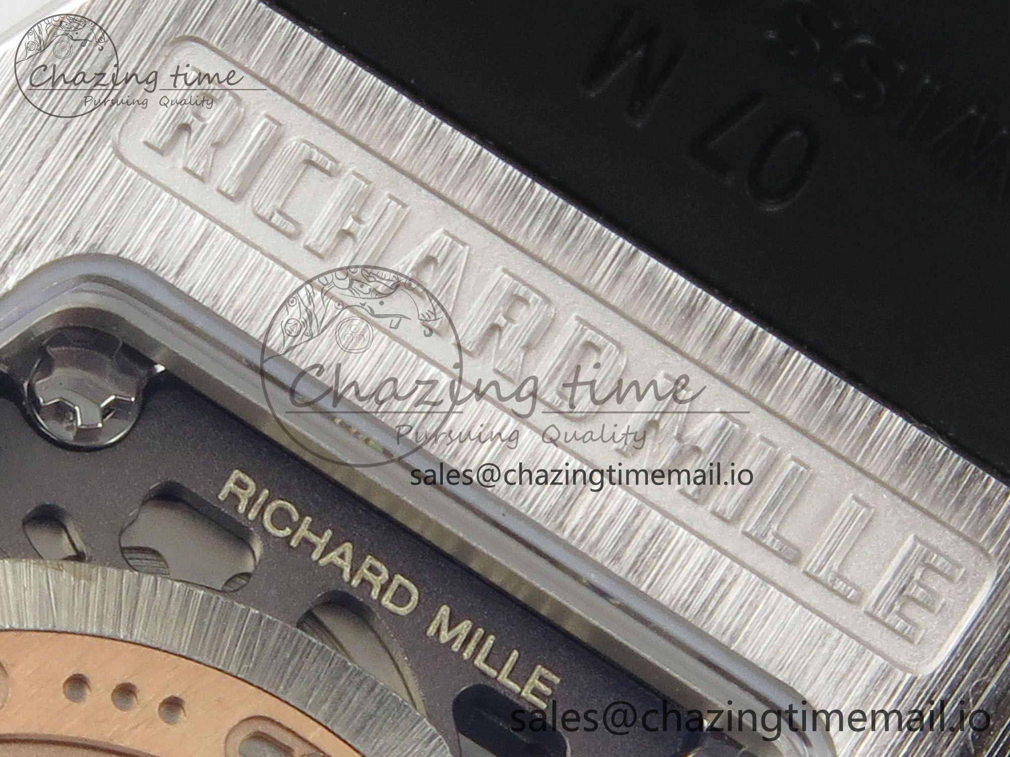 RM07 Ladies Full Diamonds SS ZF 1:1 Best Edition Red Dial on Black Rubber Strap CRMA2 Clone