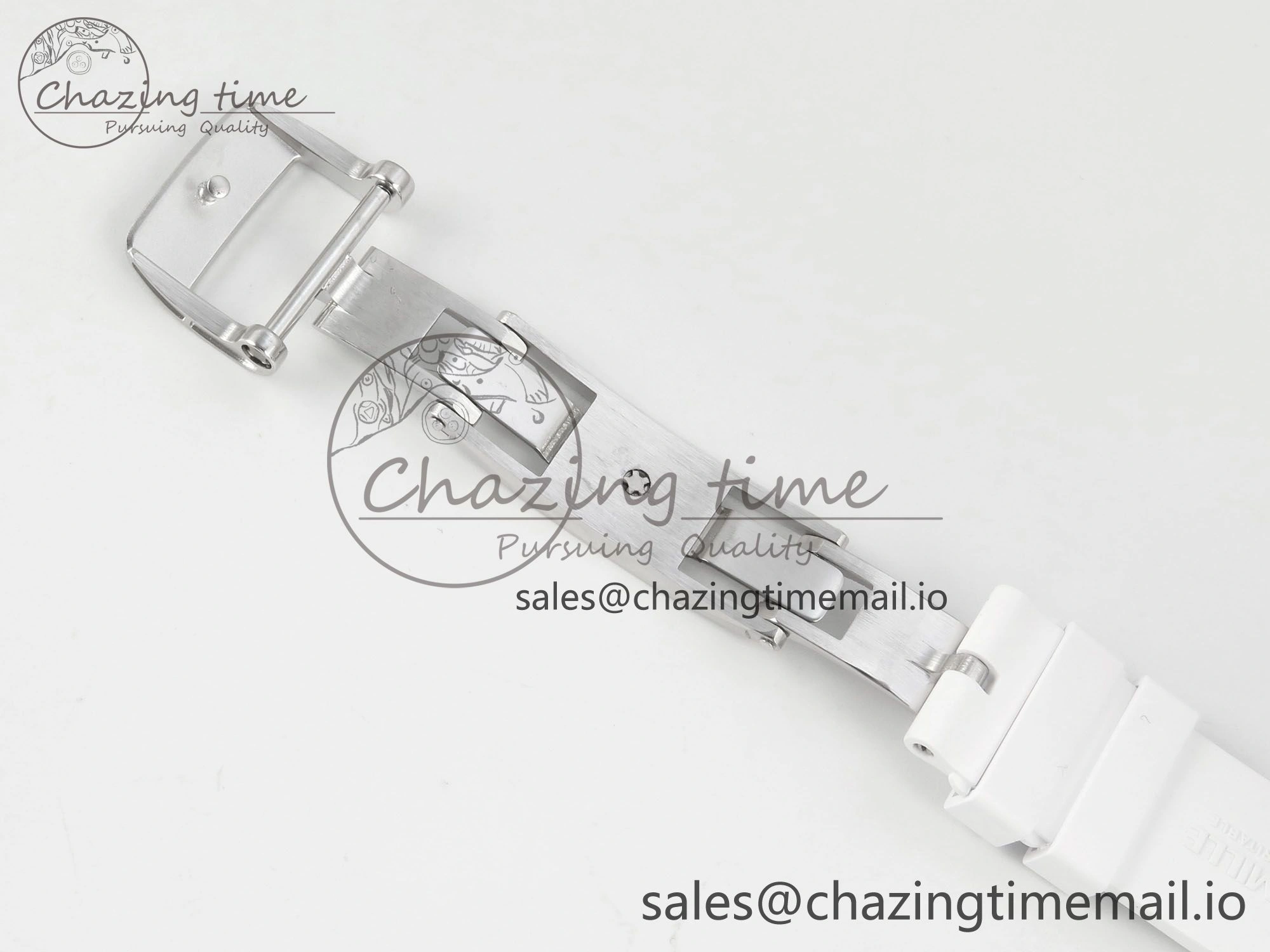 RM07 Ladies Full Diamonds SS ZF 1:1 Best Edition Red Dial on White Rubber Strap CRMA2 Clone