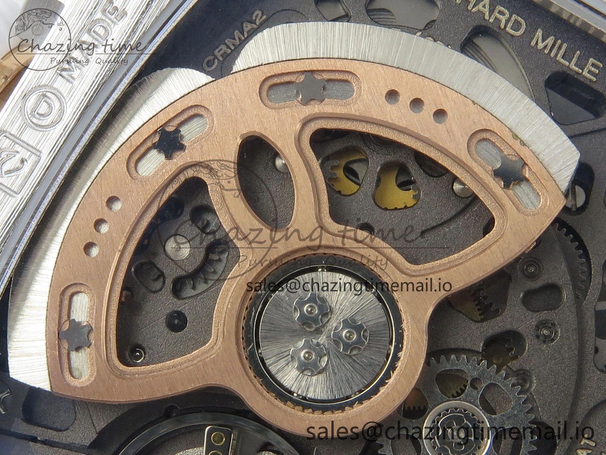 RM07 Ladies Full Diamonds SS ZF 1:1 Best Edition Red Dial on White Rubber Strap CRMA2 Clone