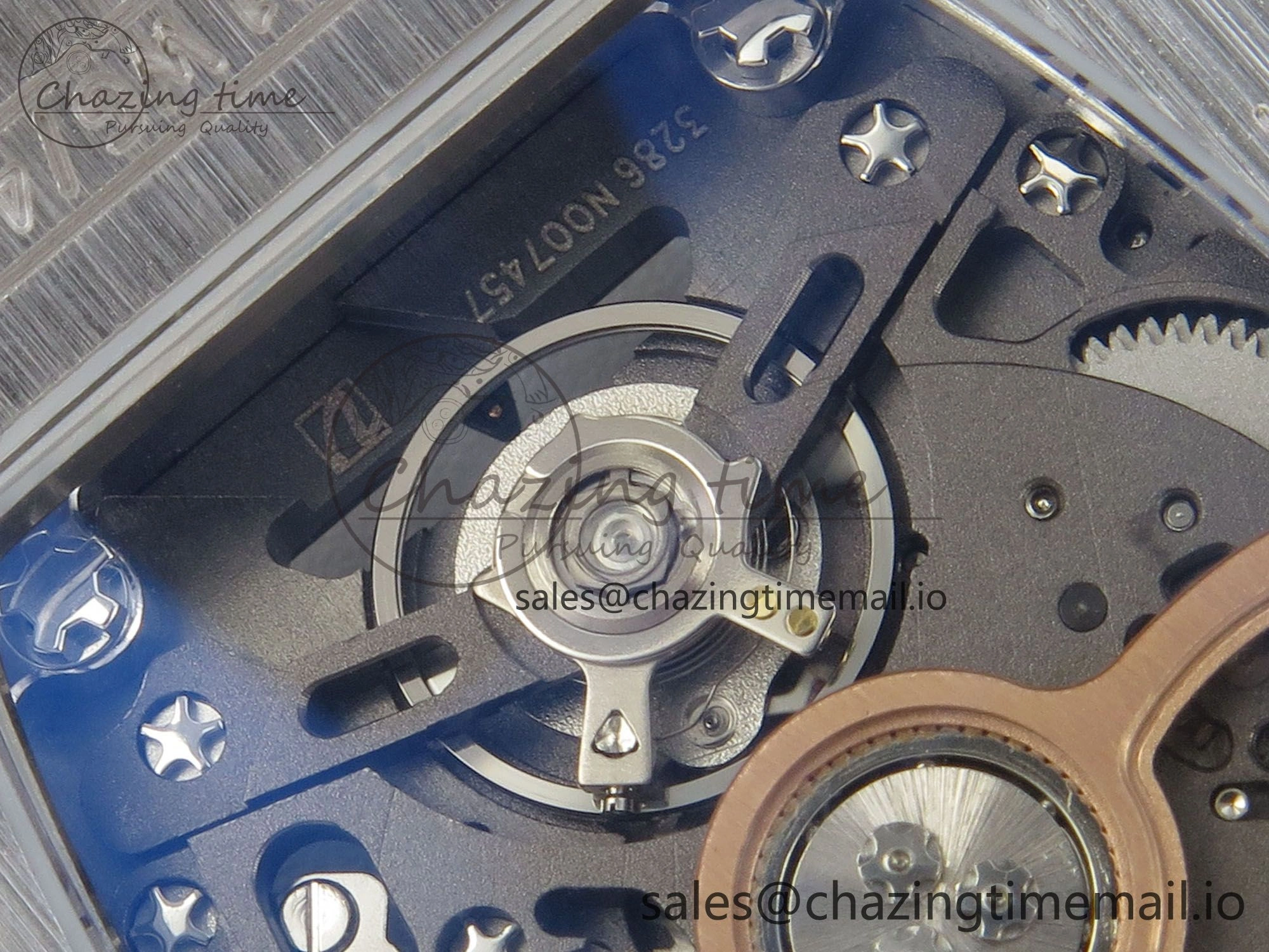 RM07 Ladies Full Diamonds SS ZF 1:1 Best Edition Red Dial on White Rubber Strap CRMA2 Clone