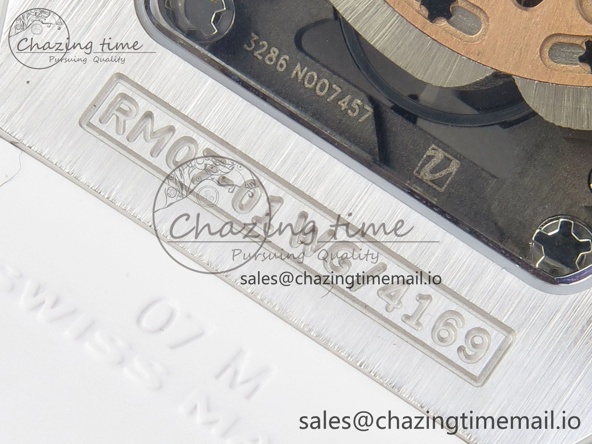 RM07 Ladies Full Diamonds SS ZF 1:1 Best Edition Red Dial on White Rubber Strap CRMA2 Clone
