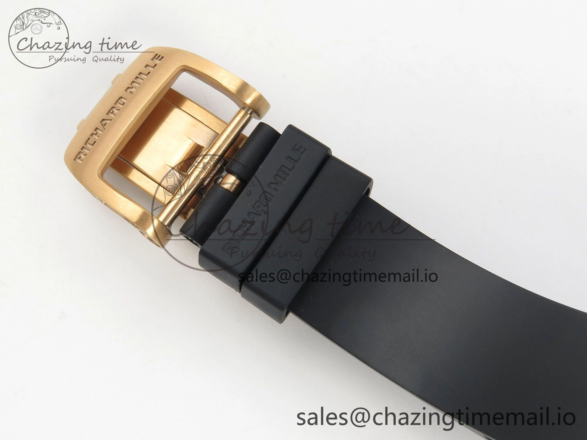 RM07 Ladies RG Diamonds Bezel ZF 1:1 Best Edition Black Diamonds Skeleton Dial on Black Rubber Strap CRMA2 Clone