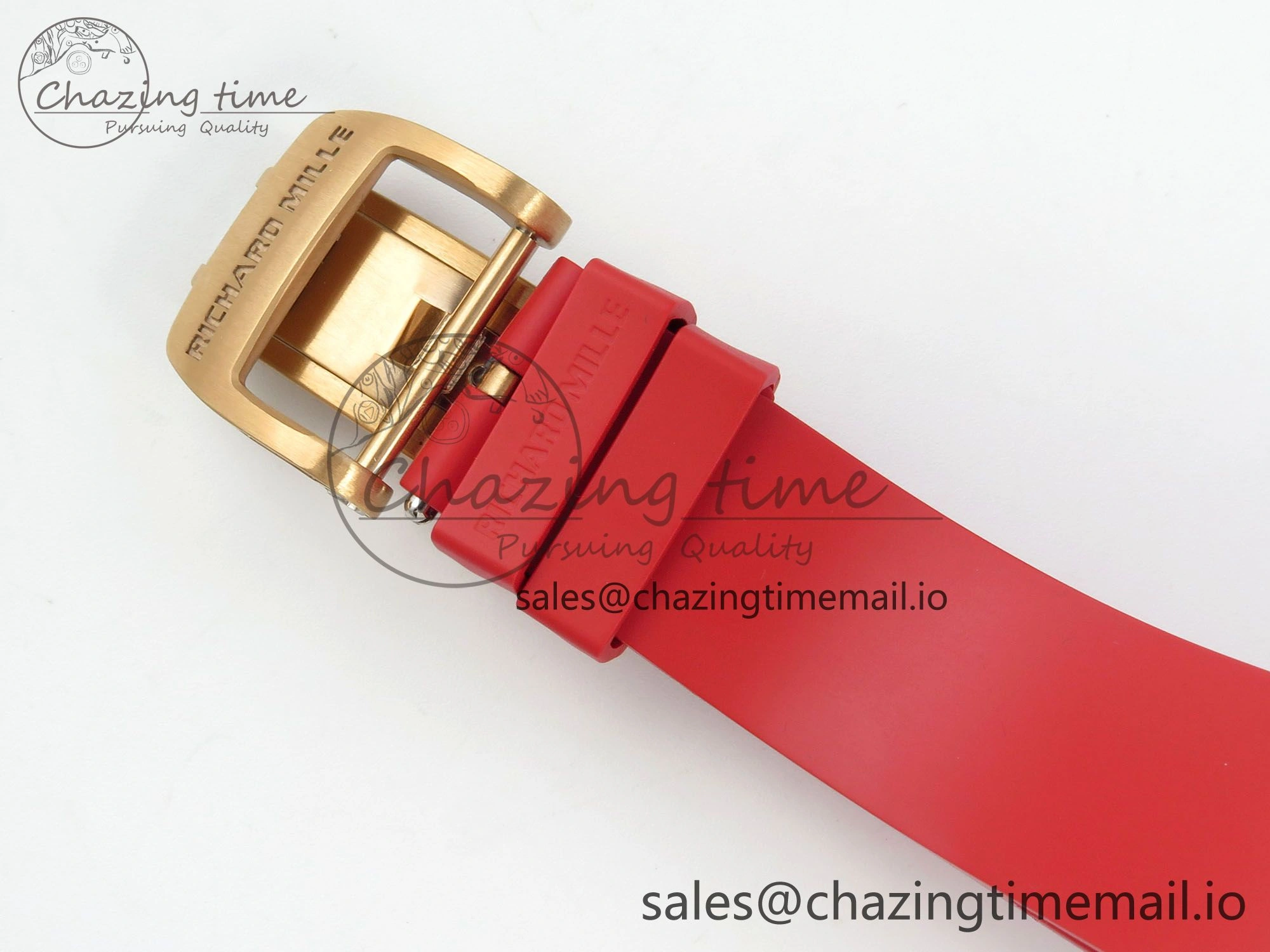 RM07 Ladies RG Diamonds Bezel ZF 1:1 Best Edition Red Diamonds Skeleton Dial on Red Rubber Strap CRMA2 Clone