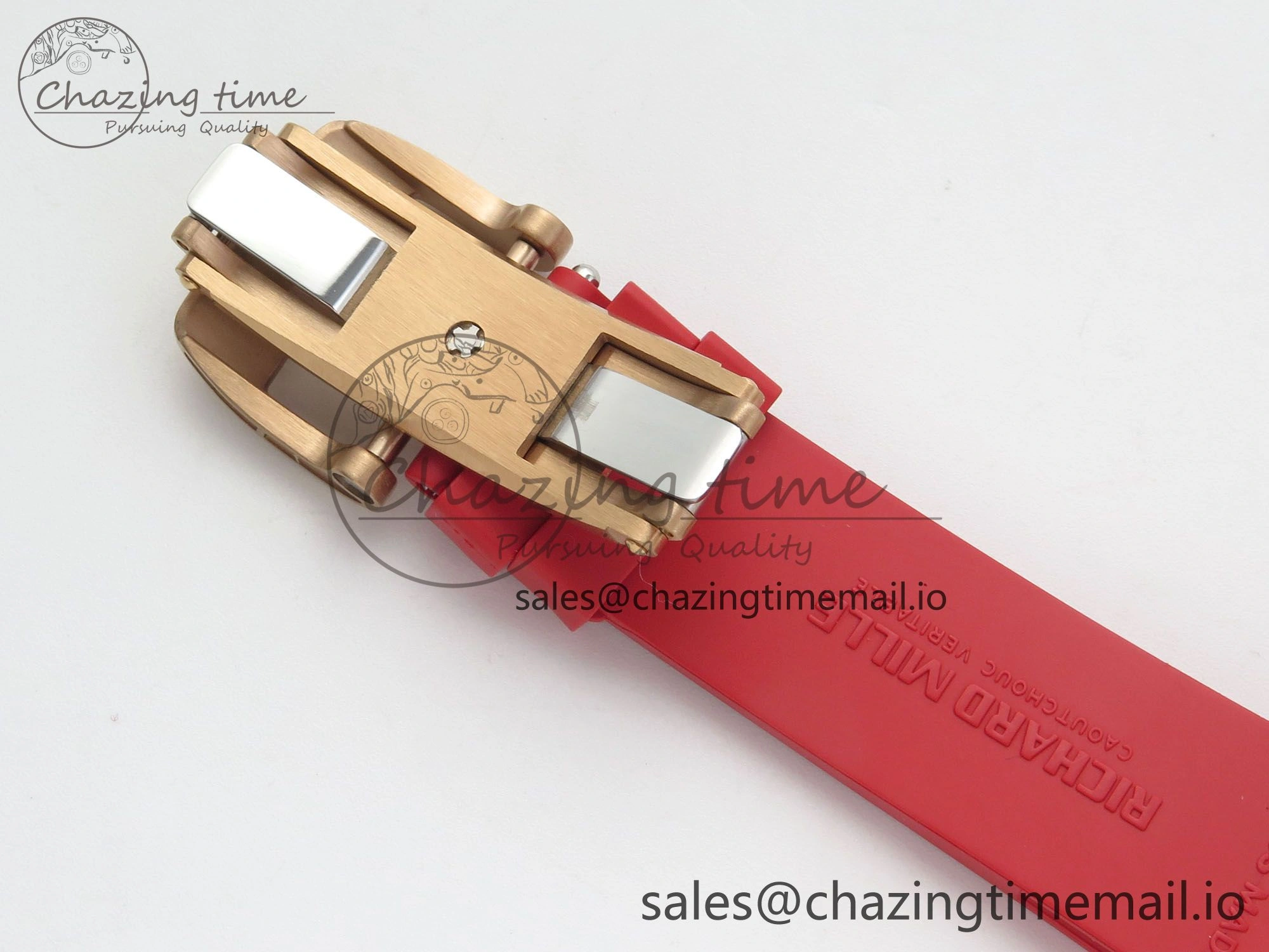 RM07 Ladies RG Diamonds Bezel ZF 1:1 Best Edition Red Diamonds Skeleton Dial on Red Rubber Strap CRMA2 Clone