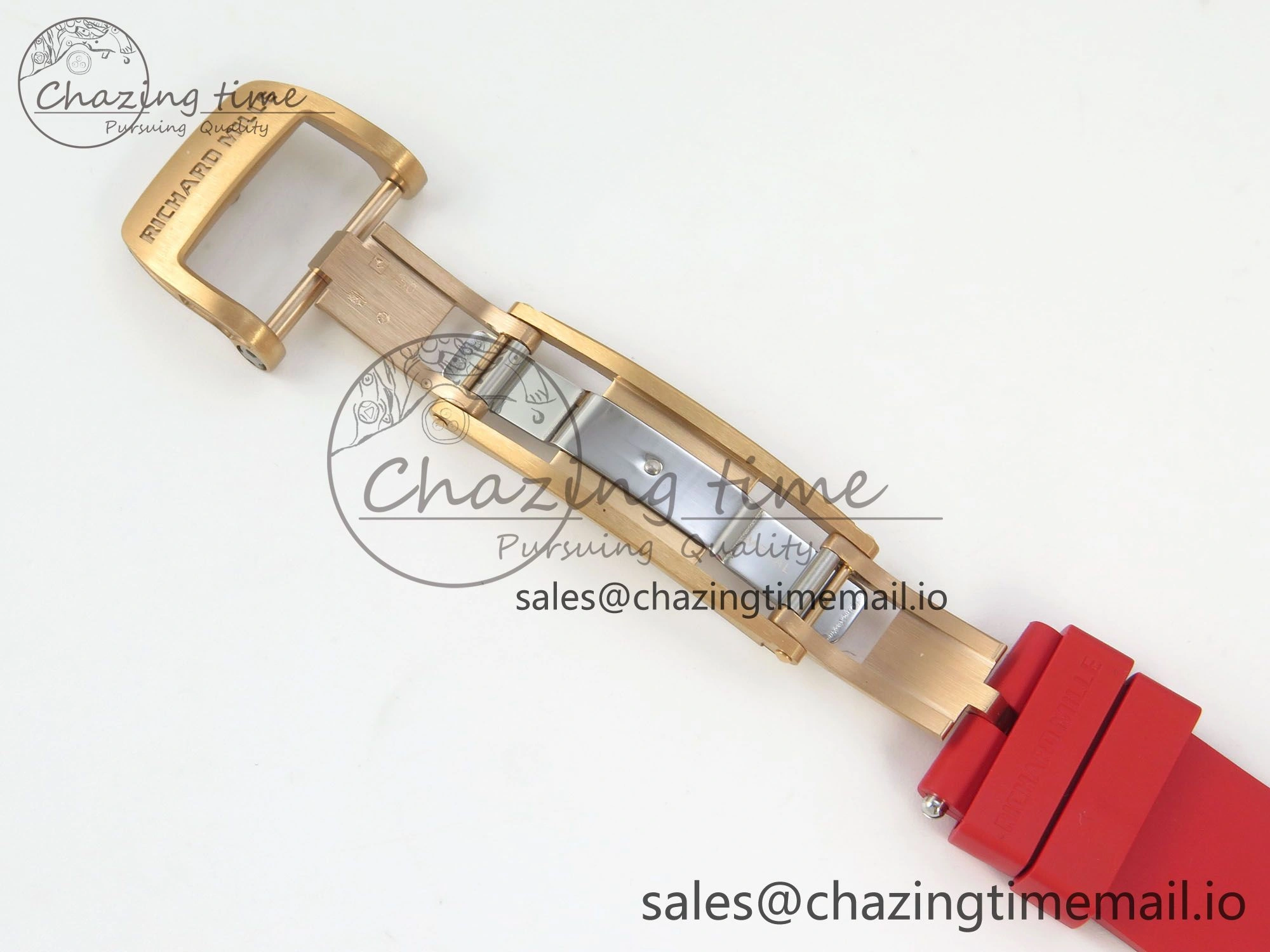 RM07 Ladies RG Diamonds Bezel ZF 1:1 Best Edition Red Diamonds Skeleton Dial on Red Rubber Strap CRMA2 Clone