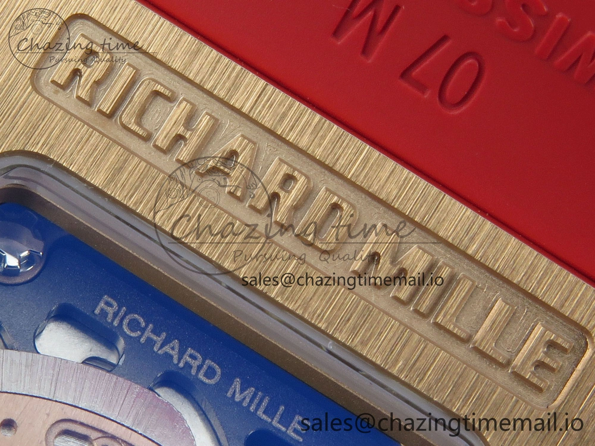 RM07 Ladies RG Diamonds Bezel ZF 1:1 Best Edition Red Diamonds Skeleton Dial on Red Rubber Strap CRMA2 Clone