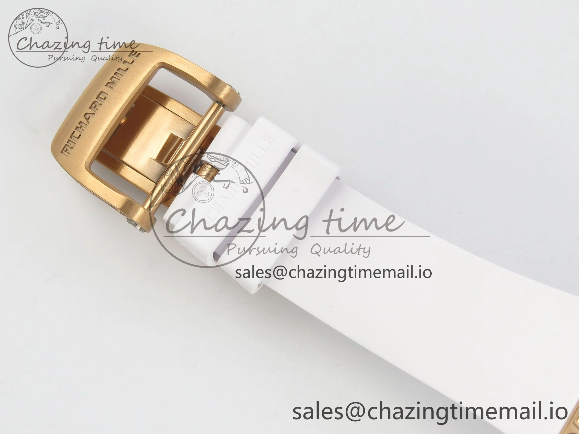 RM07 Ladies RG Diamonds Bezel ZF 1:1 Best Edition Red Diamonds Skeleton Dial on White Rubber Strap CRMA2 Clone