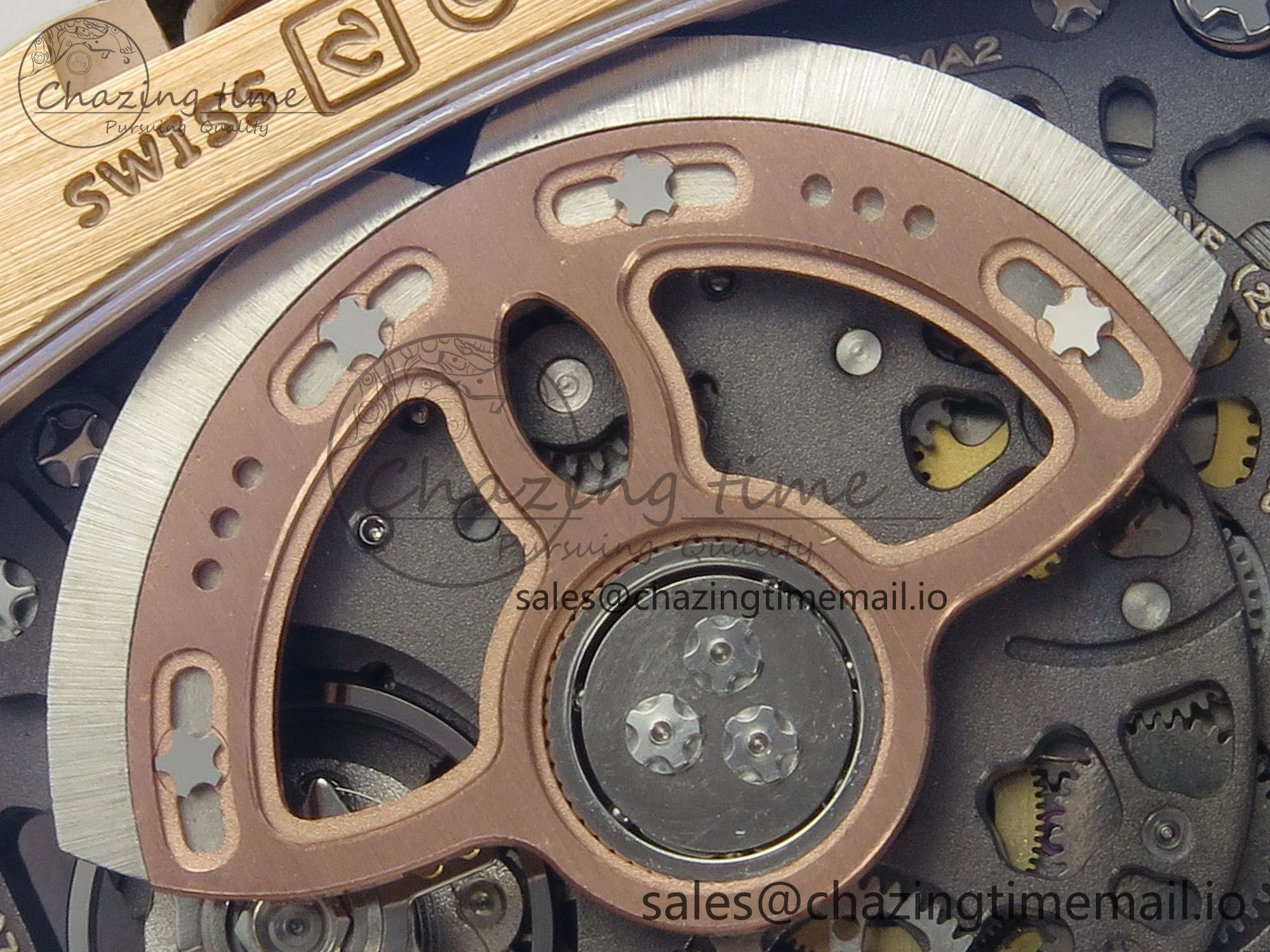 RM07 Ladies RG Diamonds Bezel ZF 1:1 Best Edition Red Diamonds Skeleton Dial on White Rubber Strap CRMA2 Clone