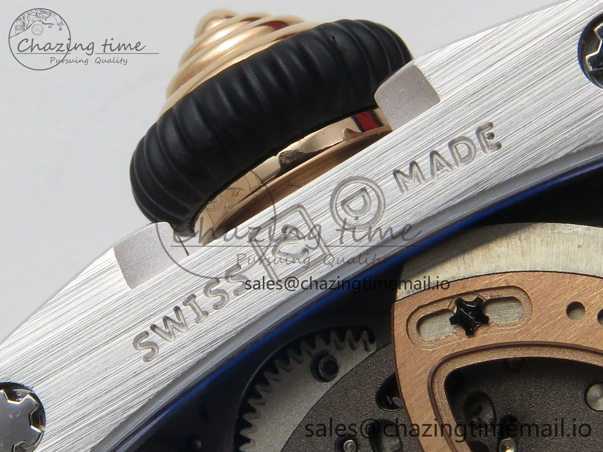 RM07 Ladies SS Diamonds Bezel ZF 1:1 Best Edition Black Diamonds Skeleton Dial on Black Rubber Strap CRMA2 Clone