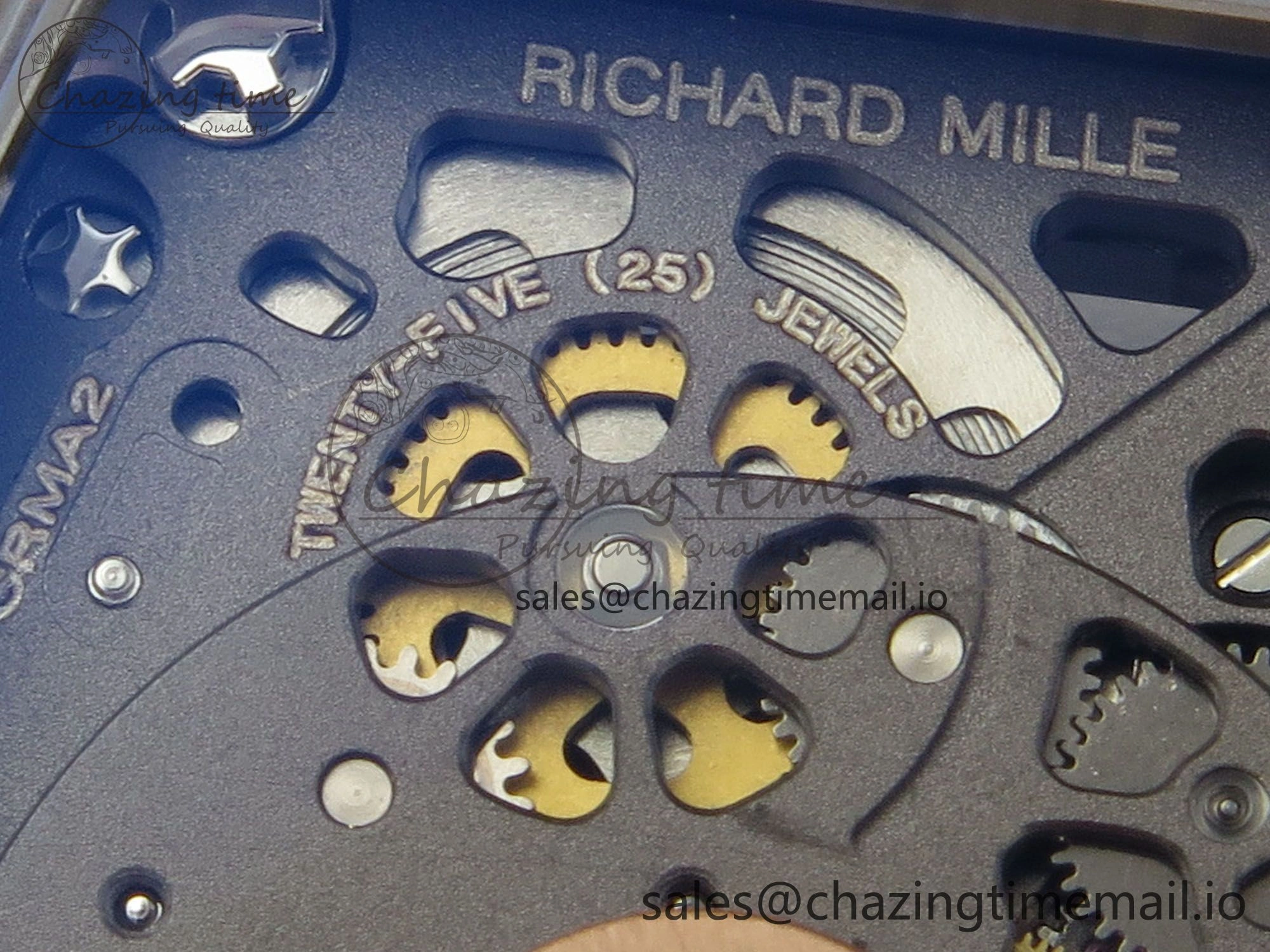 RM07 Ladies SS Diamonds Bezel ZF 1:1 Best Edition Black Diamonds Skeleton Dial on Black Rubber Strap CRMA2 Clone