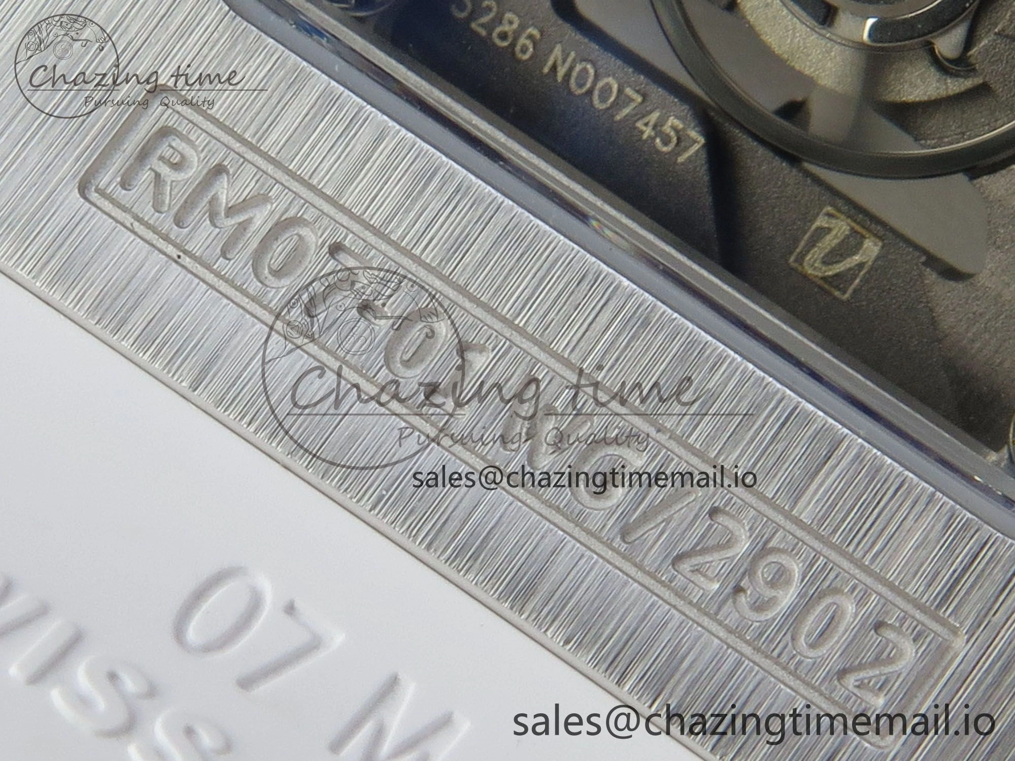 RM07 Ladies SS Diamonds Bezel ZF 1:1 Best Edition Red Diamonds Skeleton Dial on White Rubber Strap CRMA2 Clone