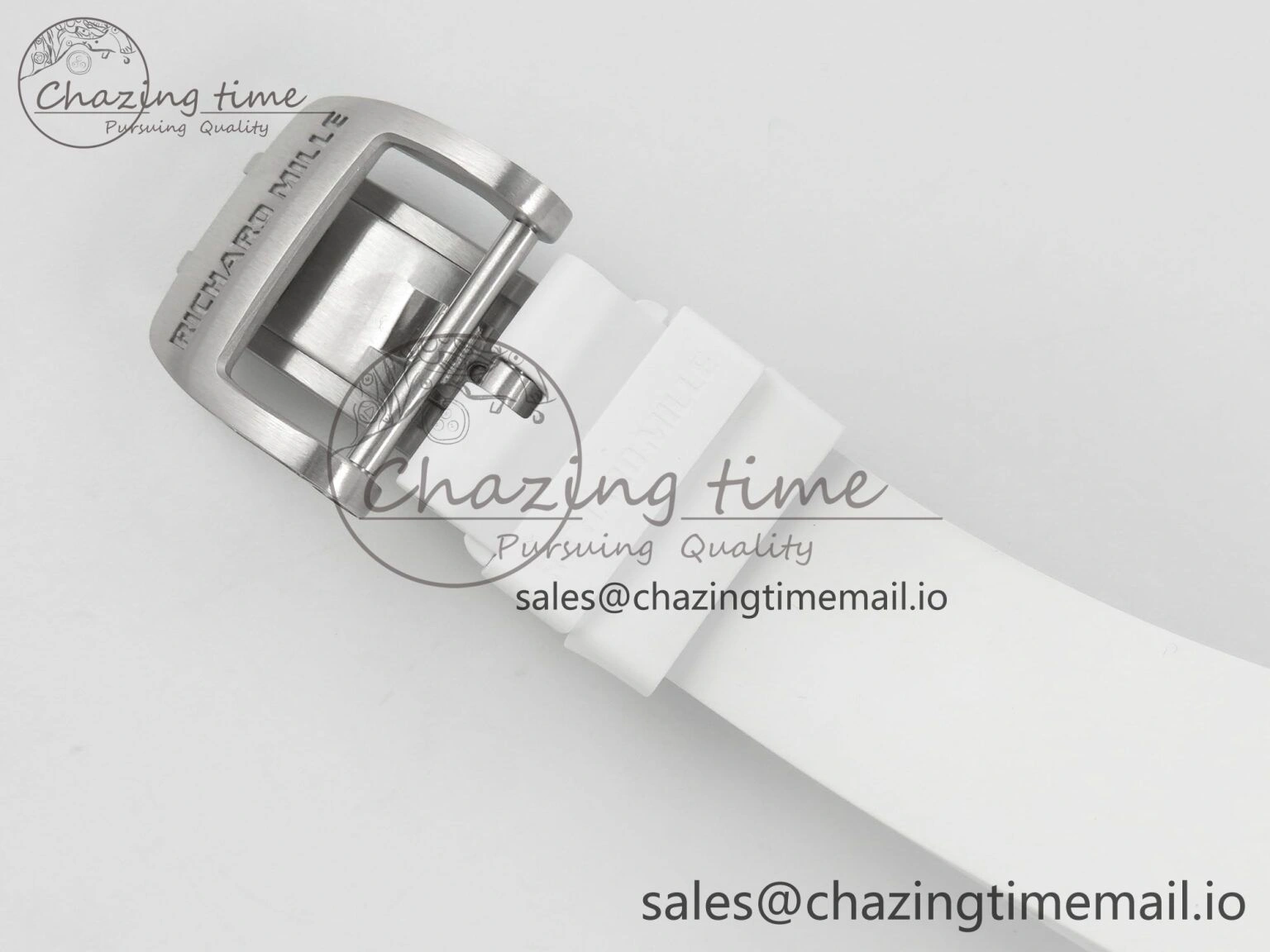 RM07 Ladies SS Diamonds Bezel ZF 1:1 Best Edition Red Diamonds Skeleton Dial on White Rubber Strap CRMA2 Clone