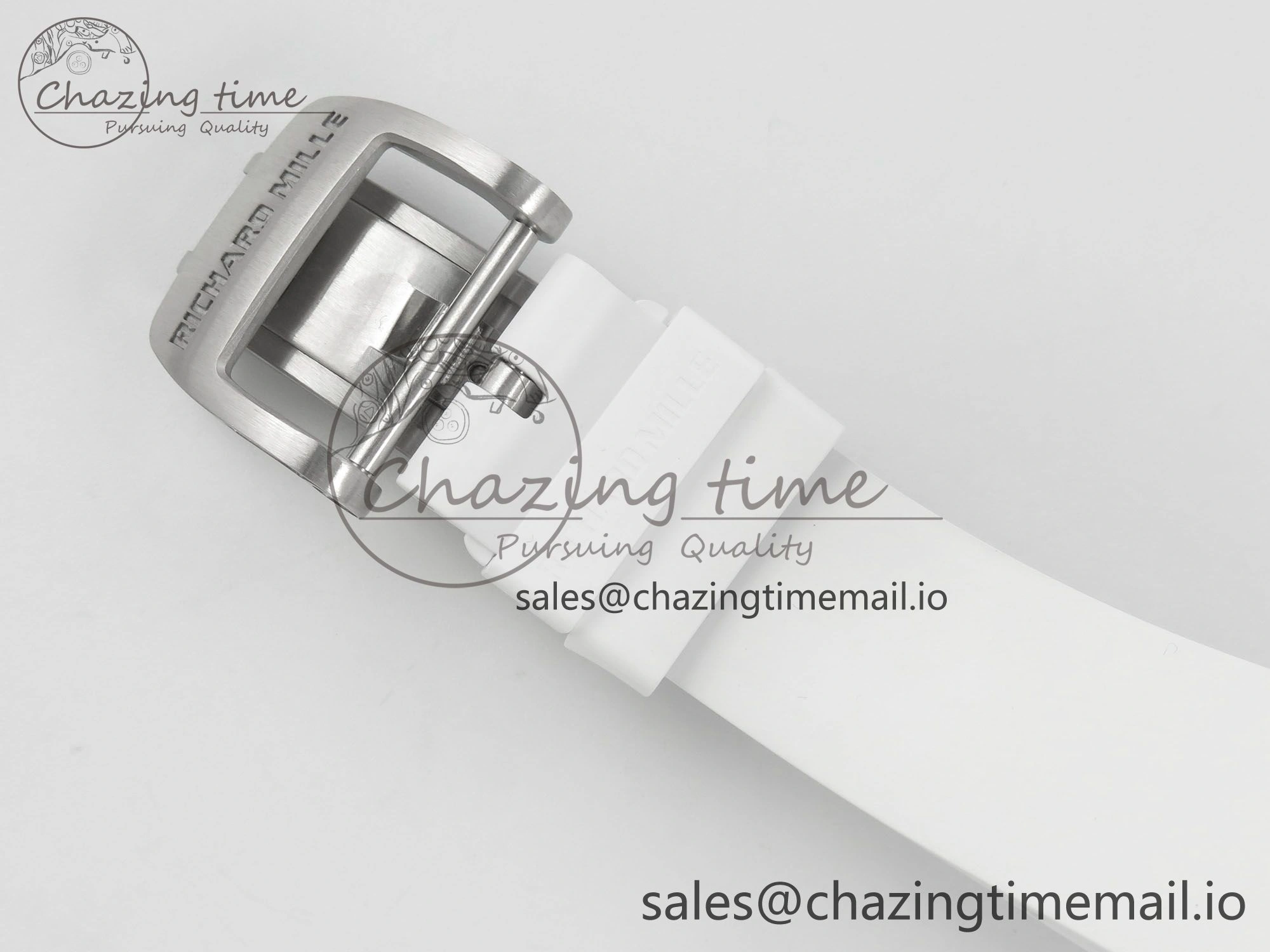 RM07 Ladies SS Diamonds Bezel ZF 1:1 Best Edition Red Diamonds Skeleton Dial on White Rubber Strap CRMA2 Clone