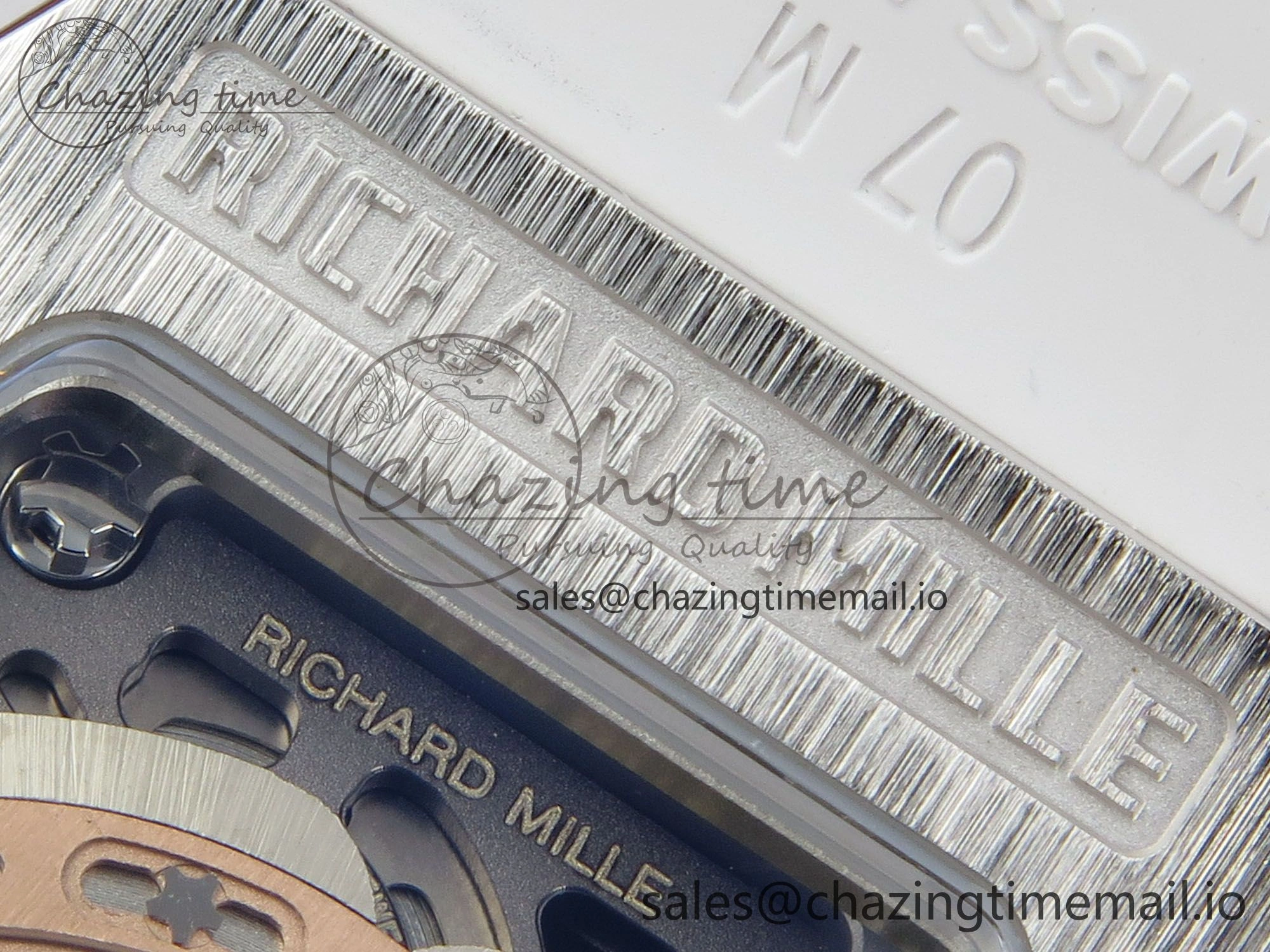 RM07 Ladies SS Diamonds Bezel ZF 1:1 Best Edition Red Diamonds Skeleton Dial on White Rubber Strap CRMA2 Clone