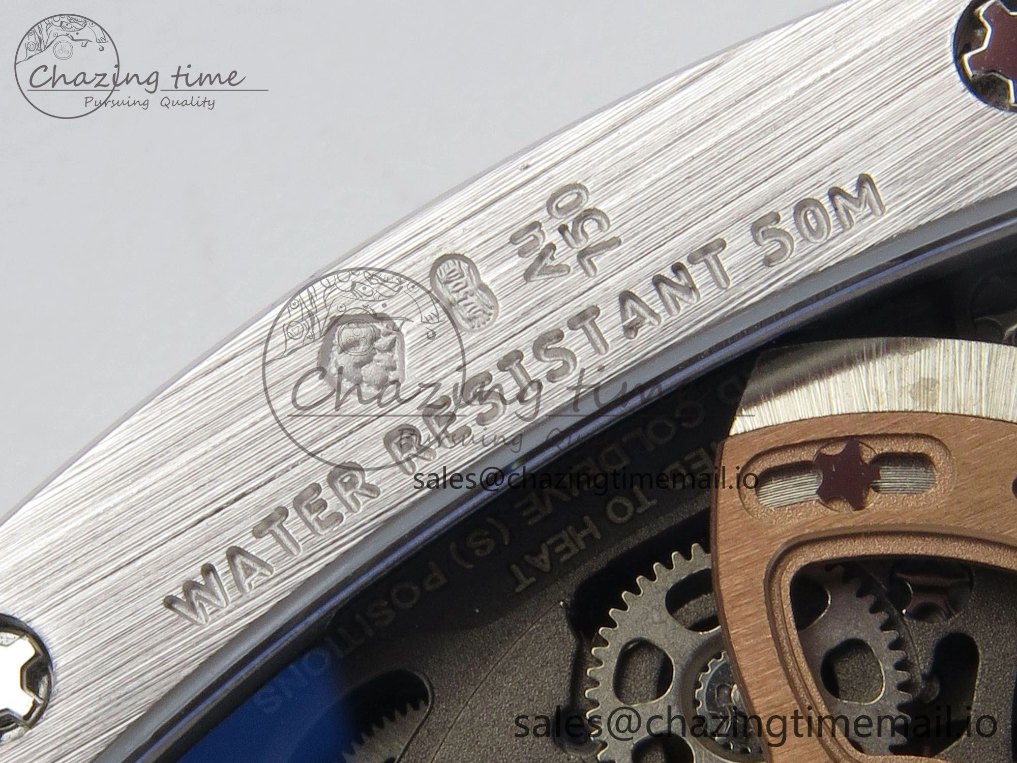 RM07 Ladies SS Diamonds Bezel ZF 1:1 Best Edition Red Diamonds Skeleton Dial on White Rubber Strap CRMA2 Clone