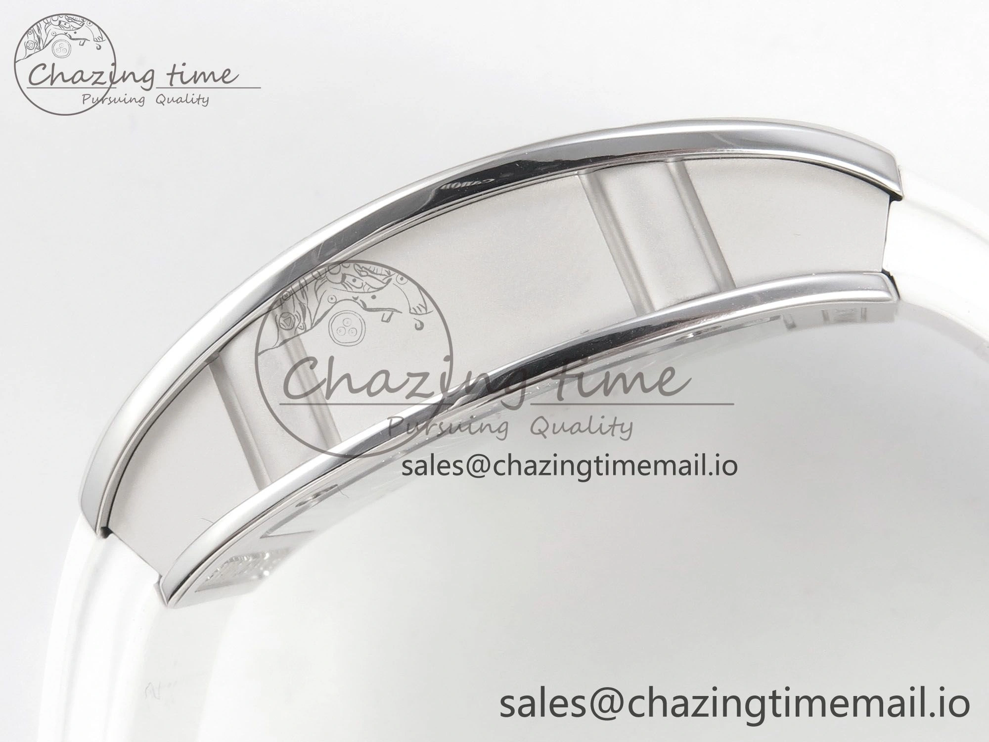 RM07 Ladies SS Diamonds Bezel ZF 1:1 Best Edition Red Diamonds Skeleton Dial on White Rubber Strap CRMA2 Clone
