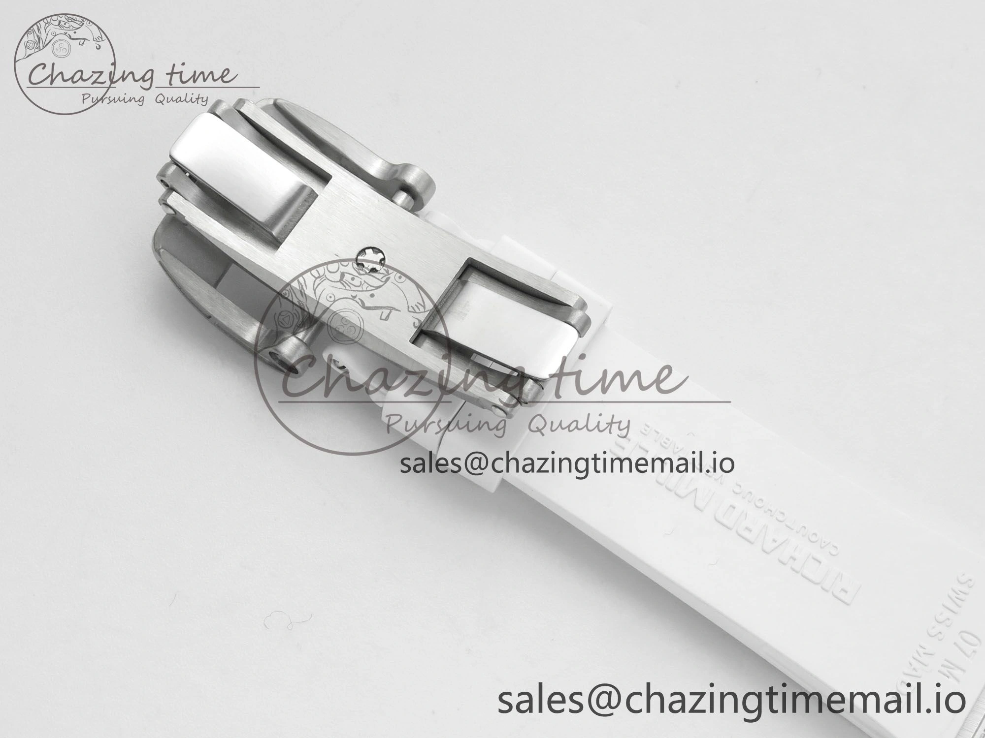RM07 Ladies SS Diamonds Bezel ZF 1:1 Best Edition Red Diamonds Skeleton Dial on White Rubber Strap CRMA2 Clone