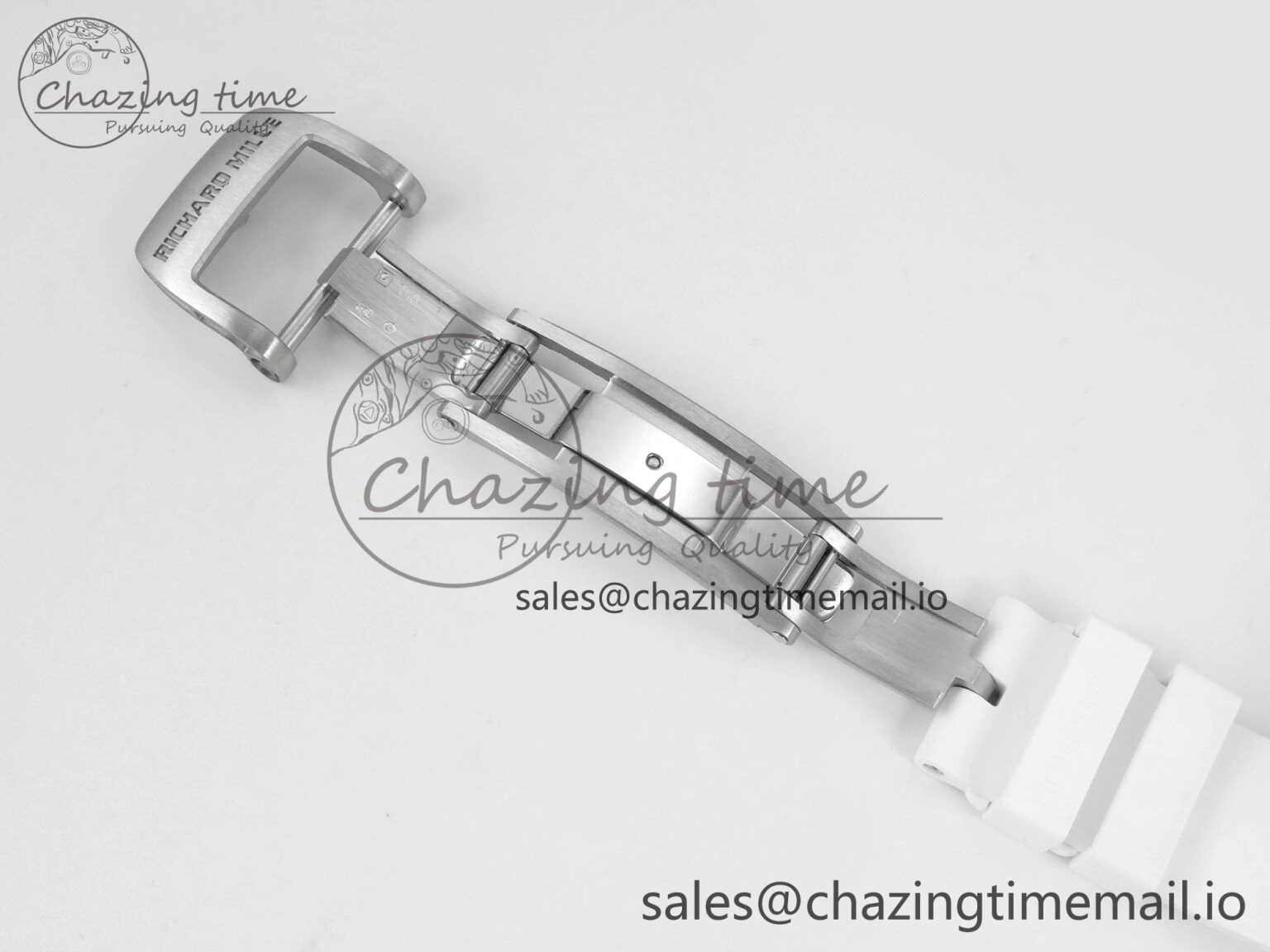 RM07 Ladies SS Diamonds Bezel ZF 1:1 Best Edition Red Diamonds Skeleton Dial on White Rubber Strap CRMA2 Clone