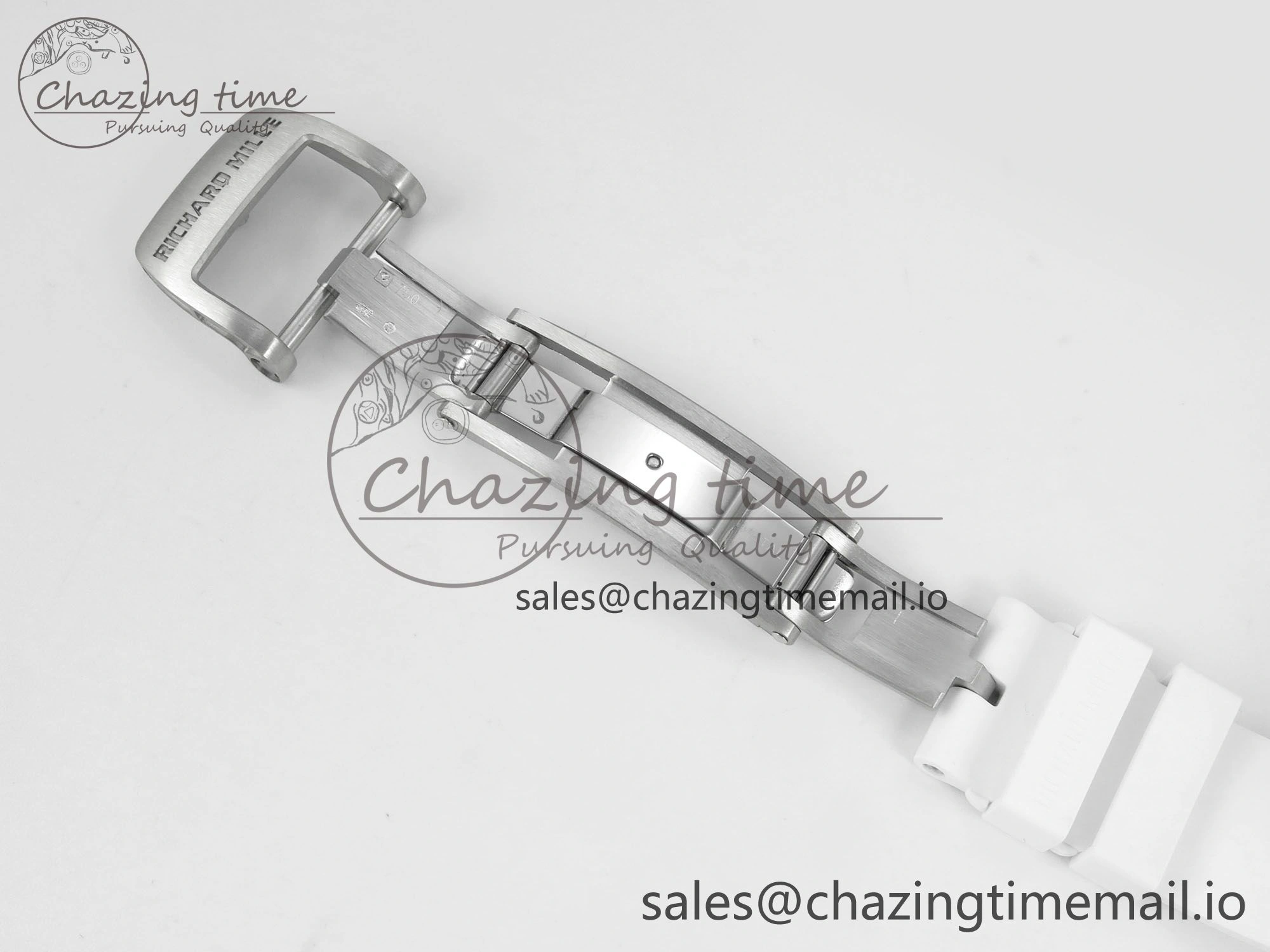 RM07 Ladies SS Diamonds Bezel ZF 1:1 Best Edition Red Diamonds Skeleton Dial on White Rubber Strap CRMA2 Clone