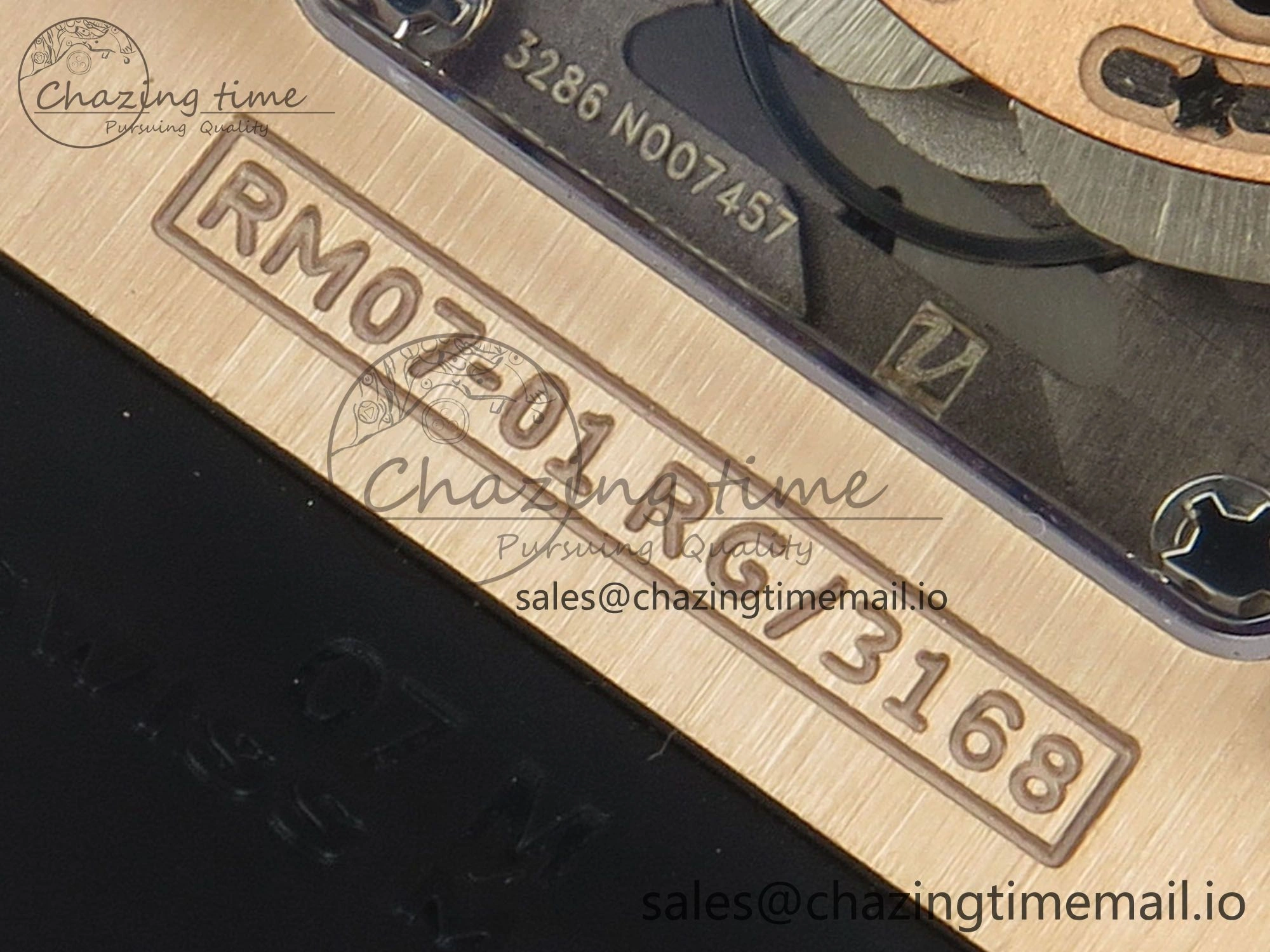RM07 Ladies Snow Diamonds RG ZF 1:1 Best Edition Black Dial on Black Rubber Strap CRMA2 Clone