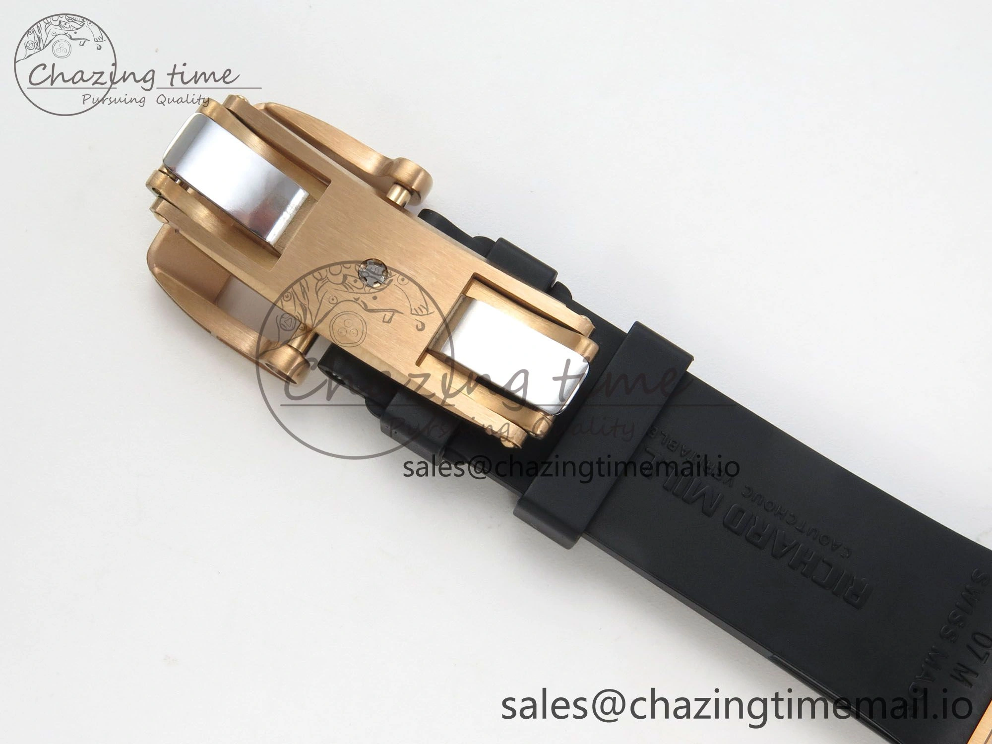 RM07 Ladies Snow Diamonds RG ZF 1:1 Best Edition Black Dial on Black Rubber Strap CRMA2 Clone