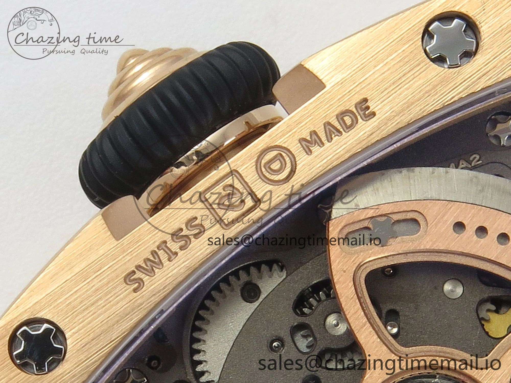 RM07 Ladies Snow Diamonds RG ZF 1:1 Best Edition Red Dial on Red Rubber Strap CRMA2 Clone