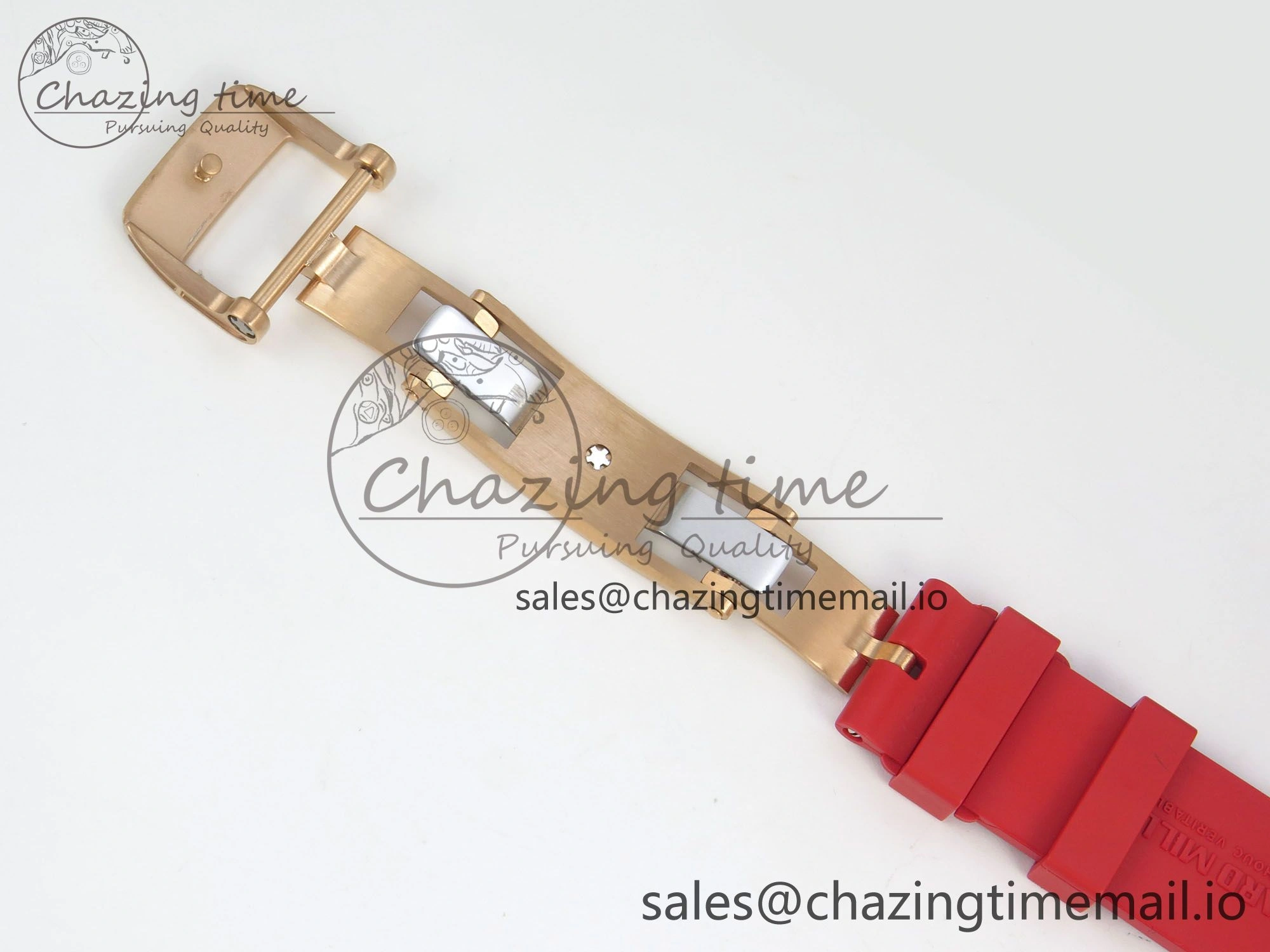 RM07 Ladies Snow Diamonds RG ZF 1:1 Best Edition Red Dial on Red Rubber Strap CRMA2 Clone