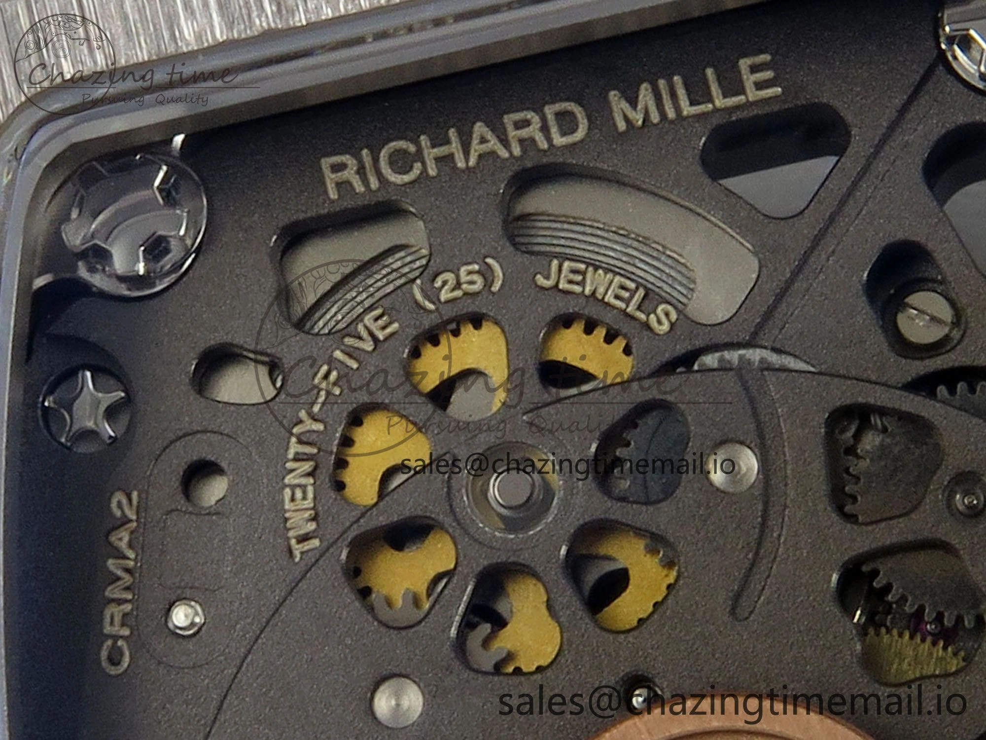 RM07 Ladies Snow Diamonds SS ZF 1:1 Best Edition Black Dial on Black Rubber Strap CRMA2 Clone