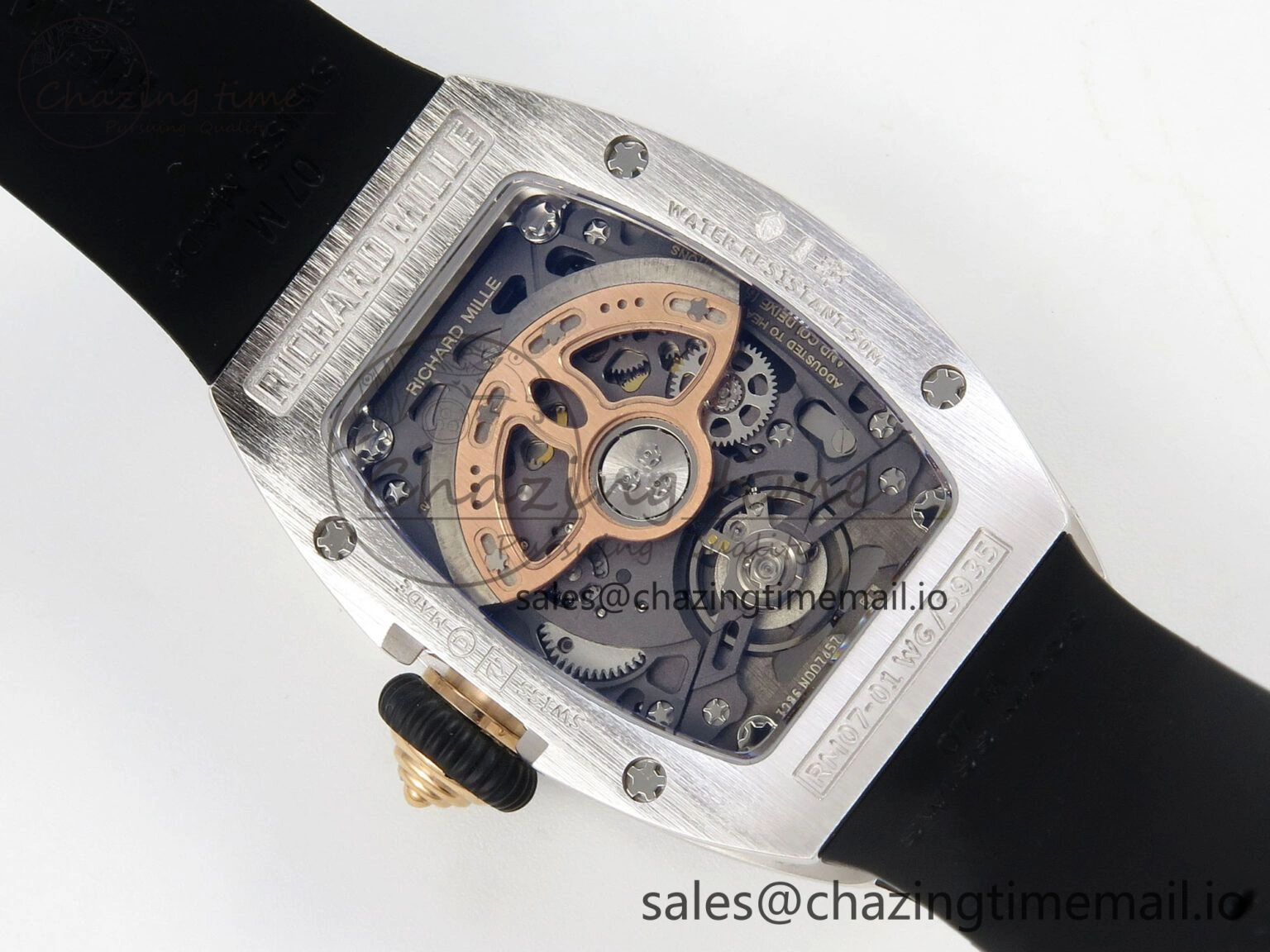 RM07 Ladies Snow Diamonds SS ZF 1:1 Best Edition Black Dial on Black Rubber Strap CRMA2 Clone