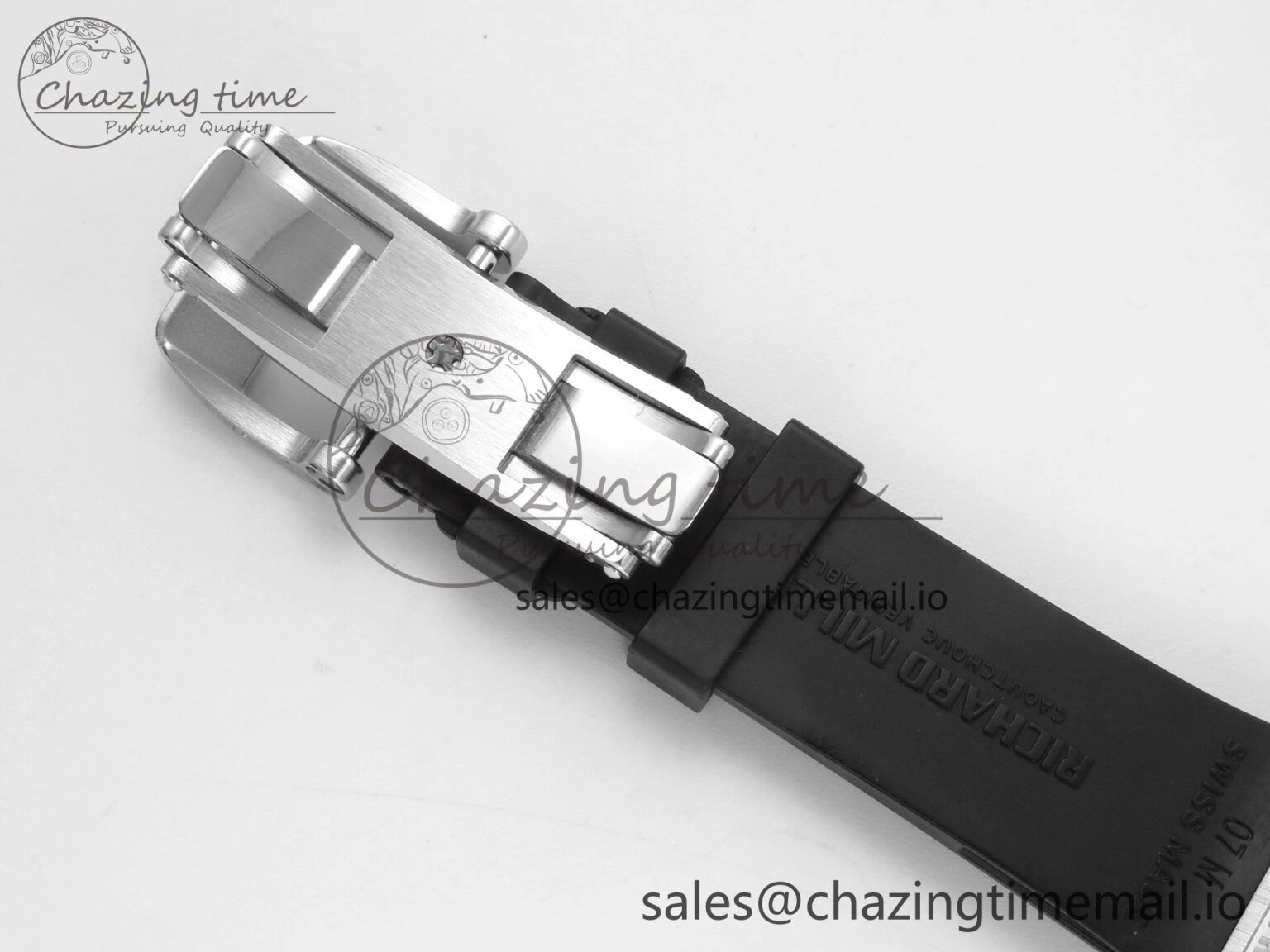 RM07 Ladies Snow Diamonds SS ZF 1:1 Best Edition Black Dial on Black Rubber Strap CRMA2 Clone