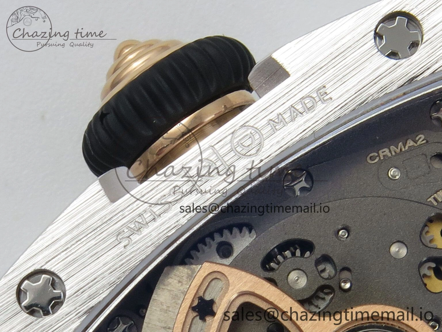 RM07 Ladies Snow Diamonds SS ZF 1:1 Best Edition Red Dial on Red Rubber Strap CRMA2 Clone