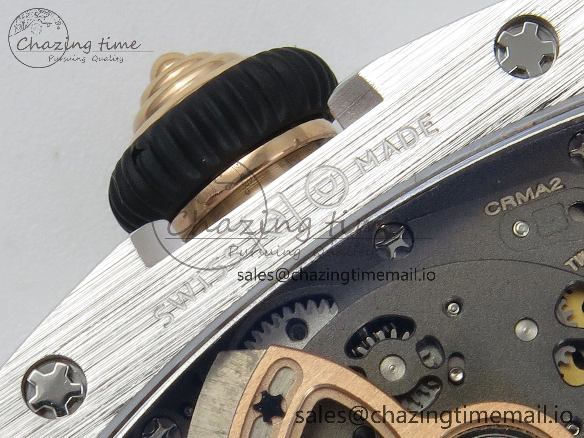 RM07 Ladies Snow Diamonds SS ZF 1:1 Best Edition Red Dial on Red Rubber Strap CRMA2 Clone