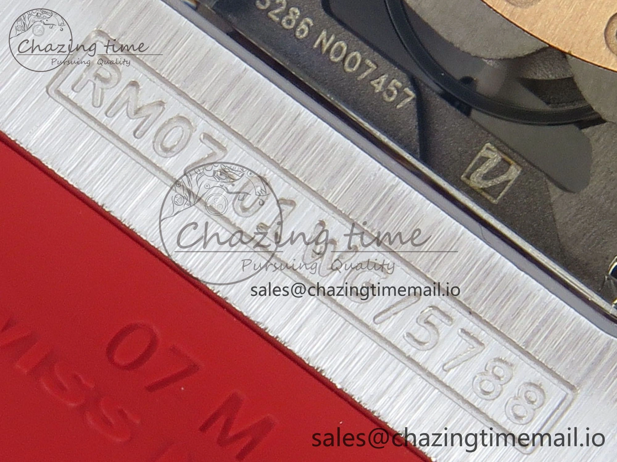 RM07 Ladies Snow Diamonds SS ZF 1:1 Best Edition Red Dial on Red Rubber Strap CRMA2 Clone