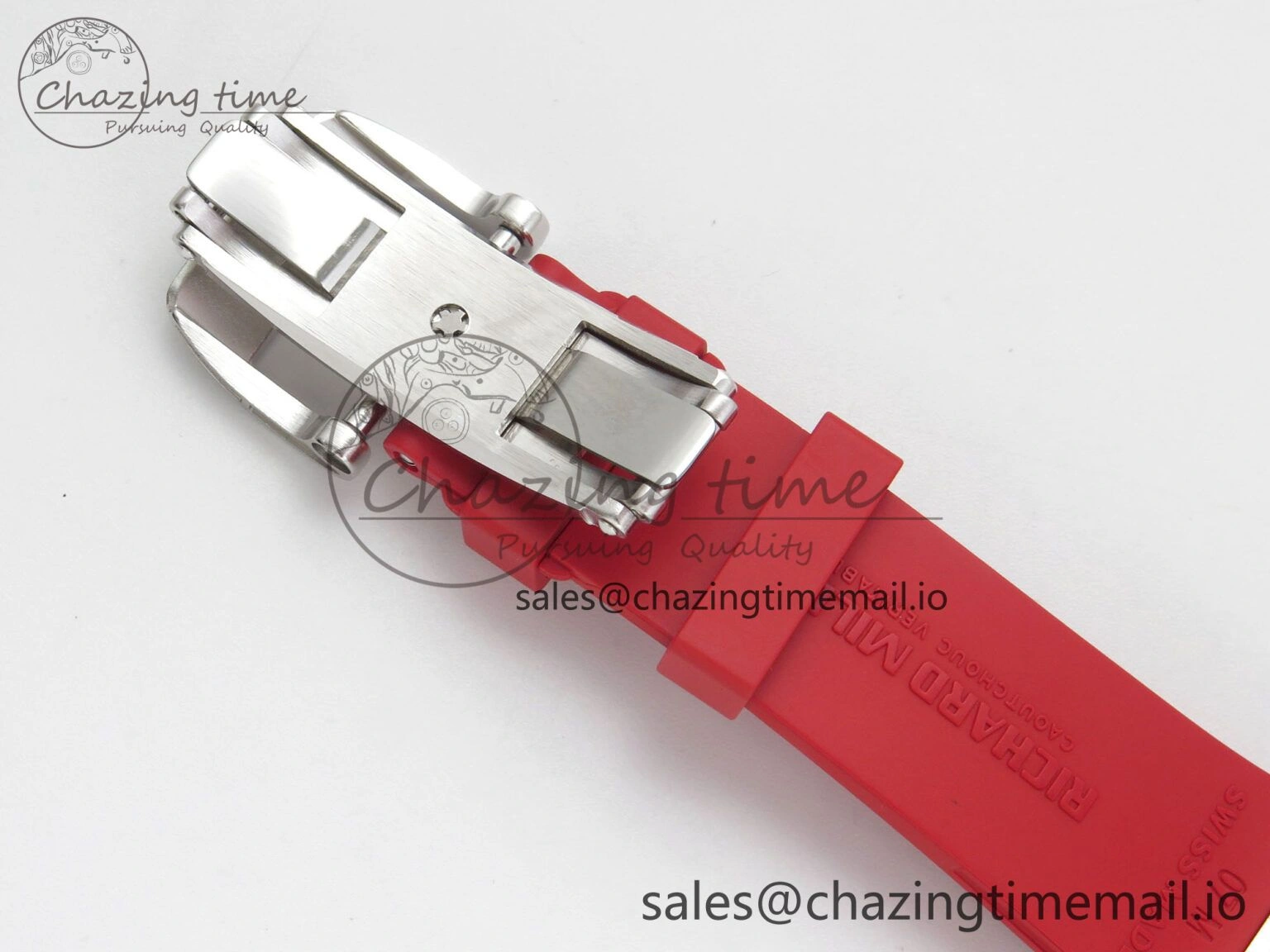 RM07 Ladies Snow Diamonds SS ZF 1:1 Best Edition Red Dial on Red Rubber Strap CRMA2 Clone