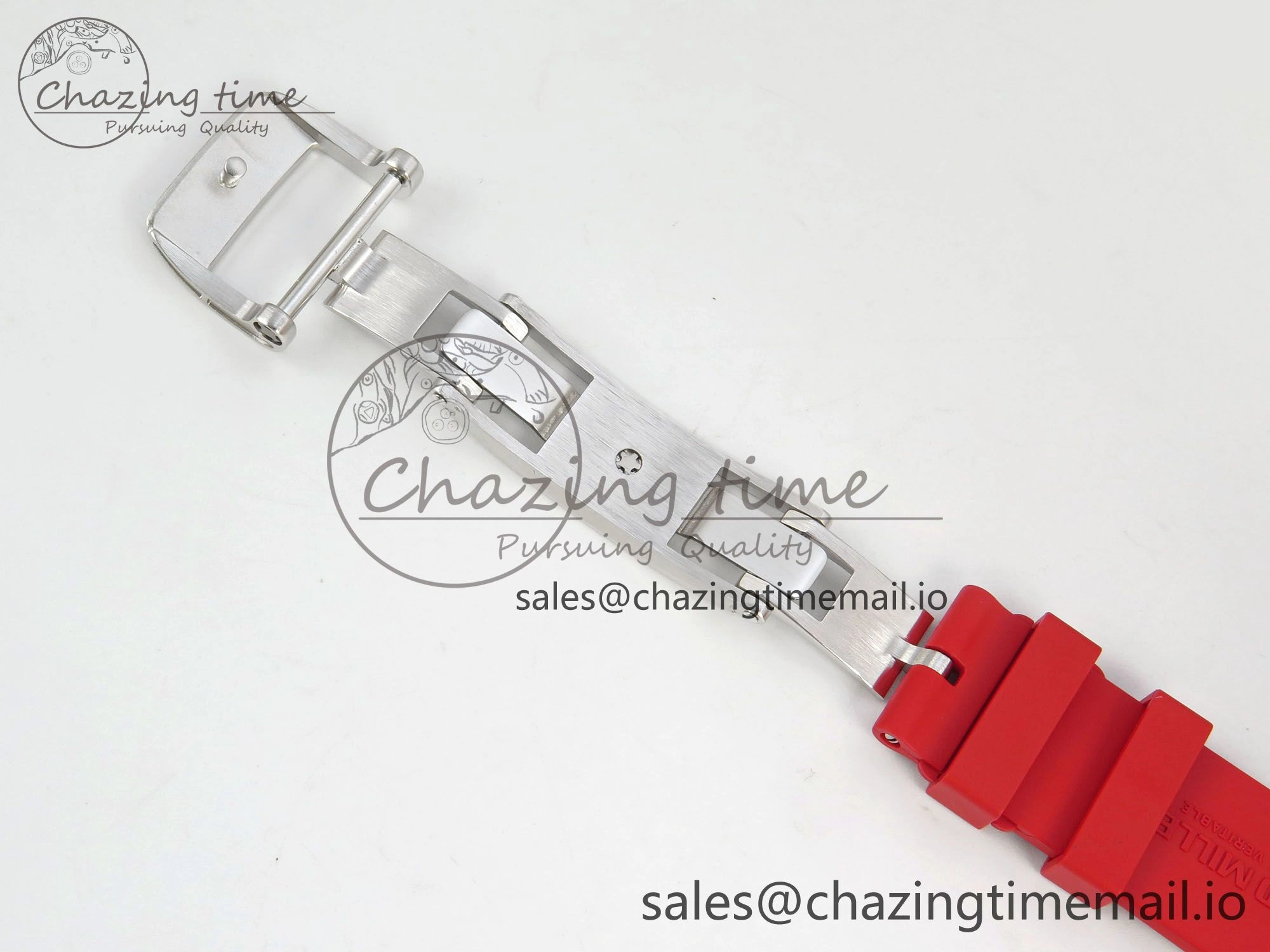RM07 Ladies Snow Diamonds SS ZF 1:1 Best Edition Red Dial on Red Rubber Strap CRMA2 Clone