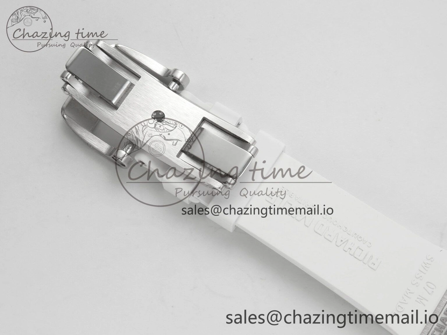 RM07 Ladies Snow Diamonds SS ZF 1:1 Best Edition White Dial on White Rubber Strap CRMA2 Clone