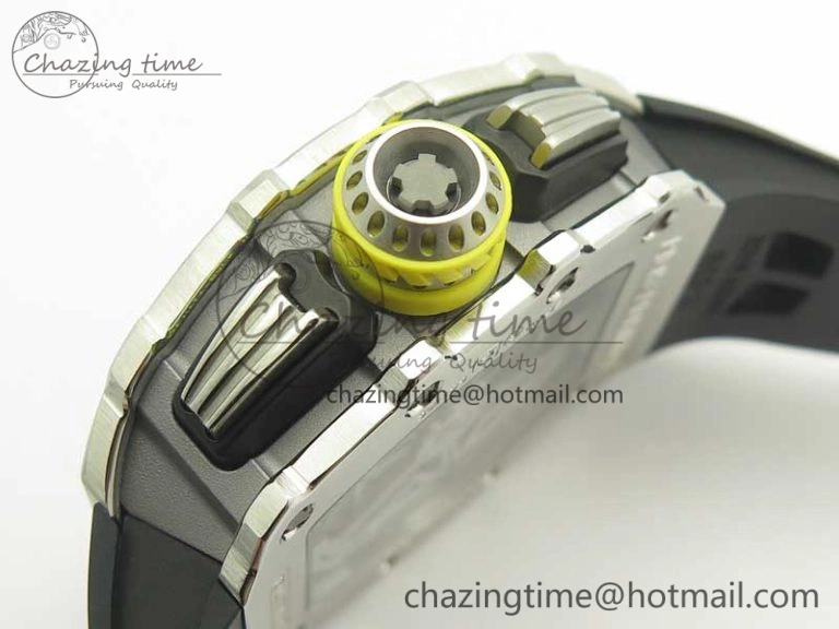 RM11-03 SS KVF 1:1 Best Edition Crystal Skeleton Dial on Racing Rubber Strap A7750
