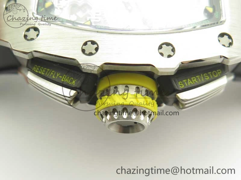 RM11-03 SS KVF 1:1 Best Edition Crystal Skeleton Dial on Racing Rubber Strap A7750
