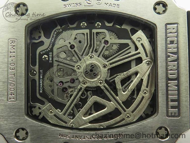 RM11-03 SS KVF 1:1 Best Edition Crystal Skeleton Dial on Racing Rubber Strap A7750