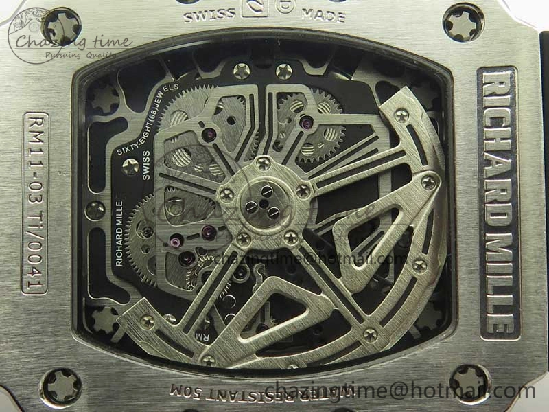 RM11-03 SS KVF 1:1 Best Edition Crystal Skeleton Dial on Racing Rubber Strap A7750